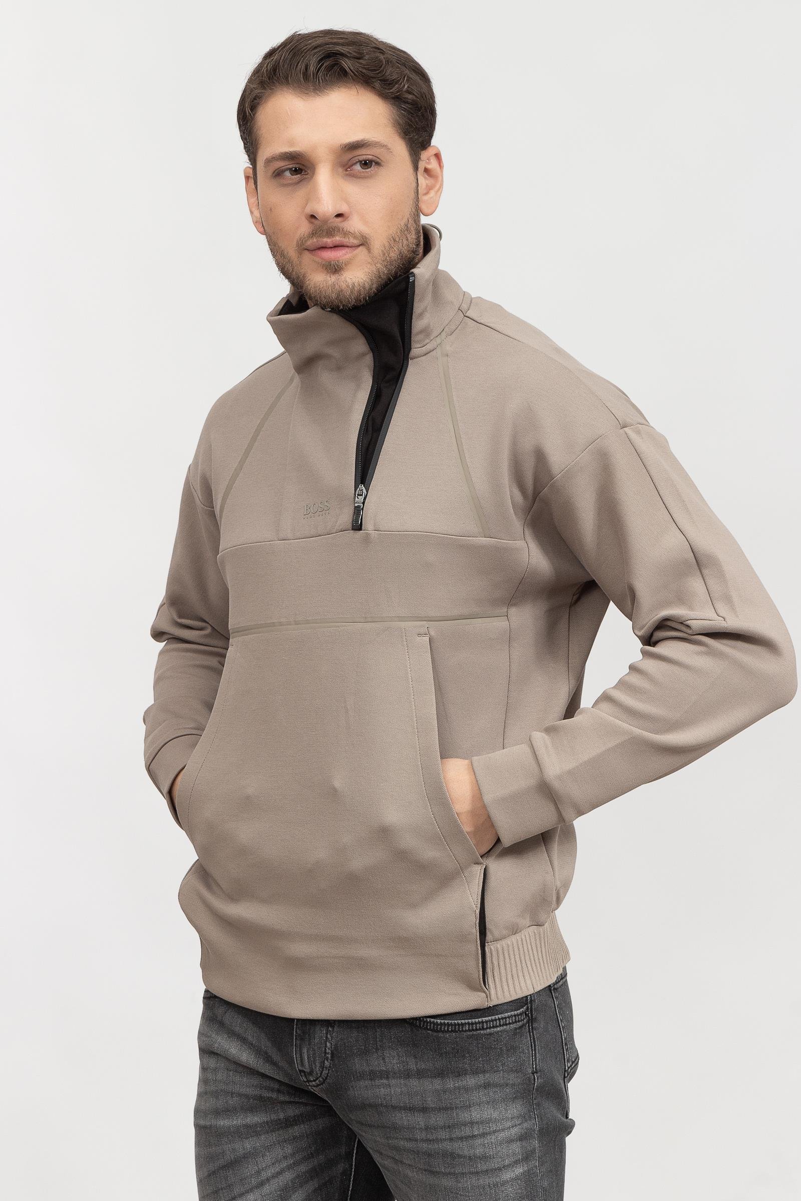 Boss Swique Erkek Fermuarlı Sweatshirt