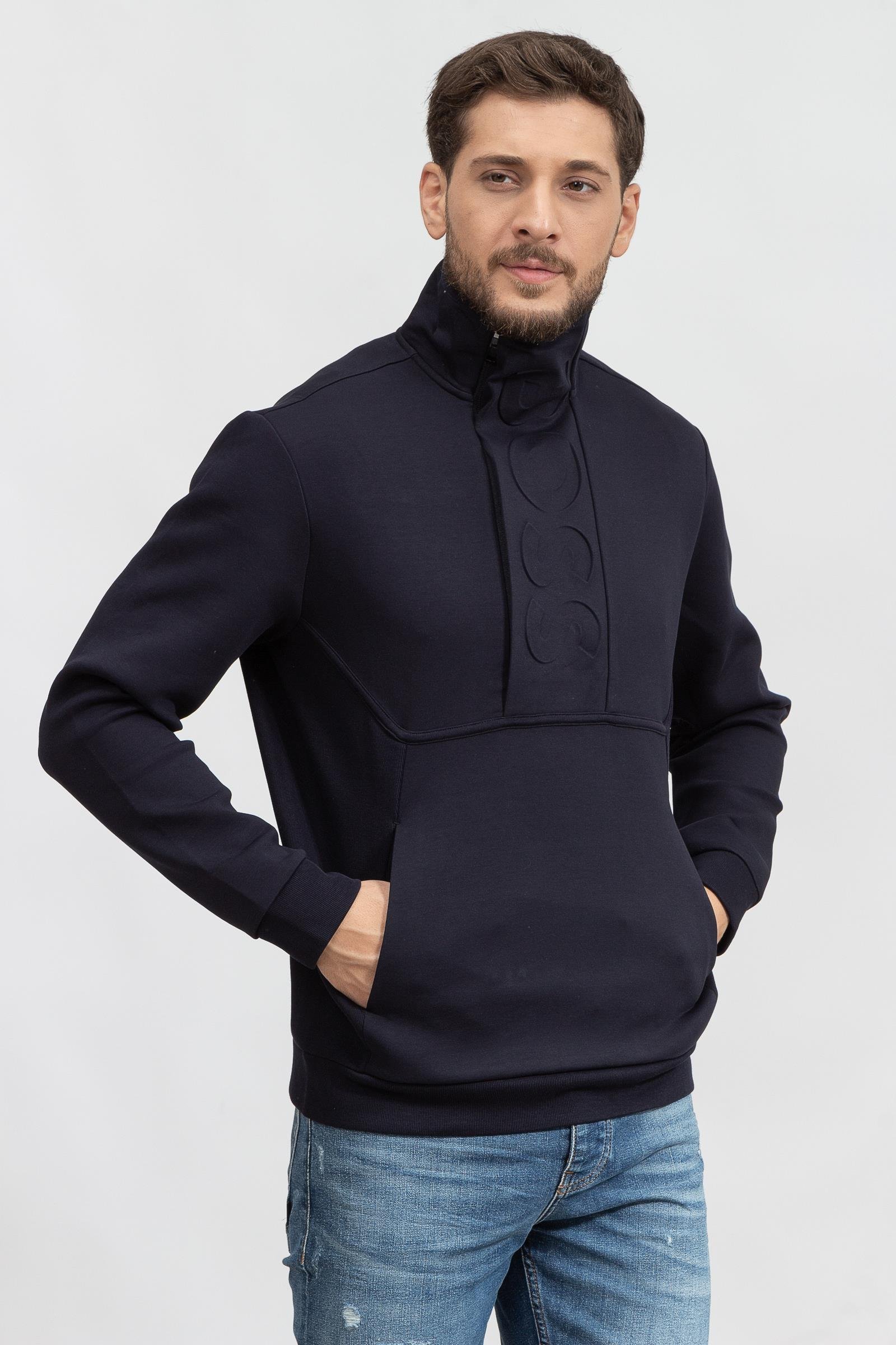 Boss Swover Erkek Fermuarlı Sweatshirt