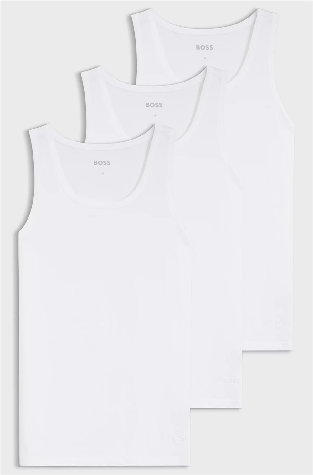 Boss TankTop 3P Classic Erkek 3lü Atlet Beyaz