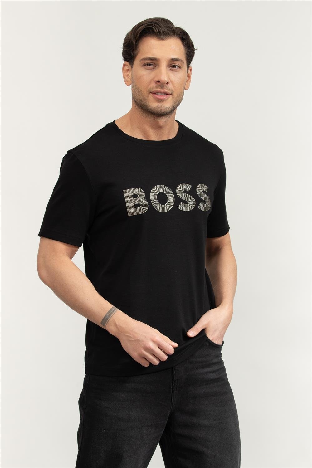 Boss Tee Logo Future Erkek Bisiklet Yaka T-Shirt
