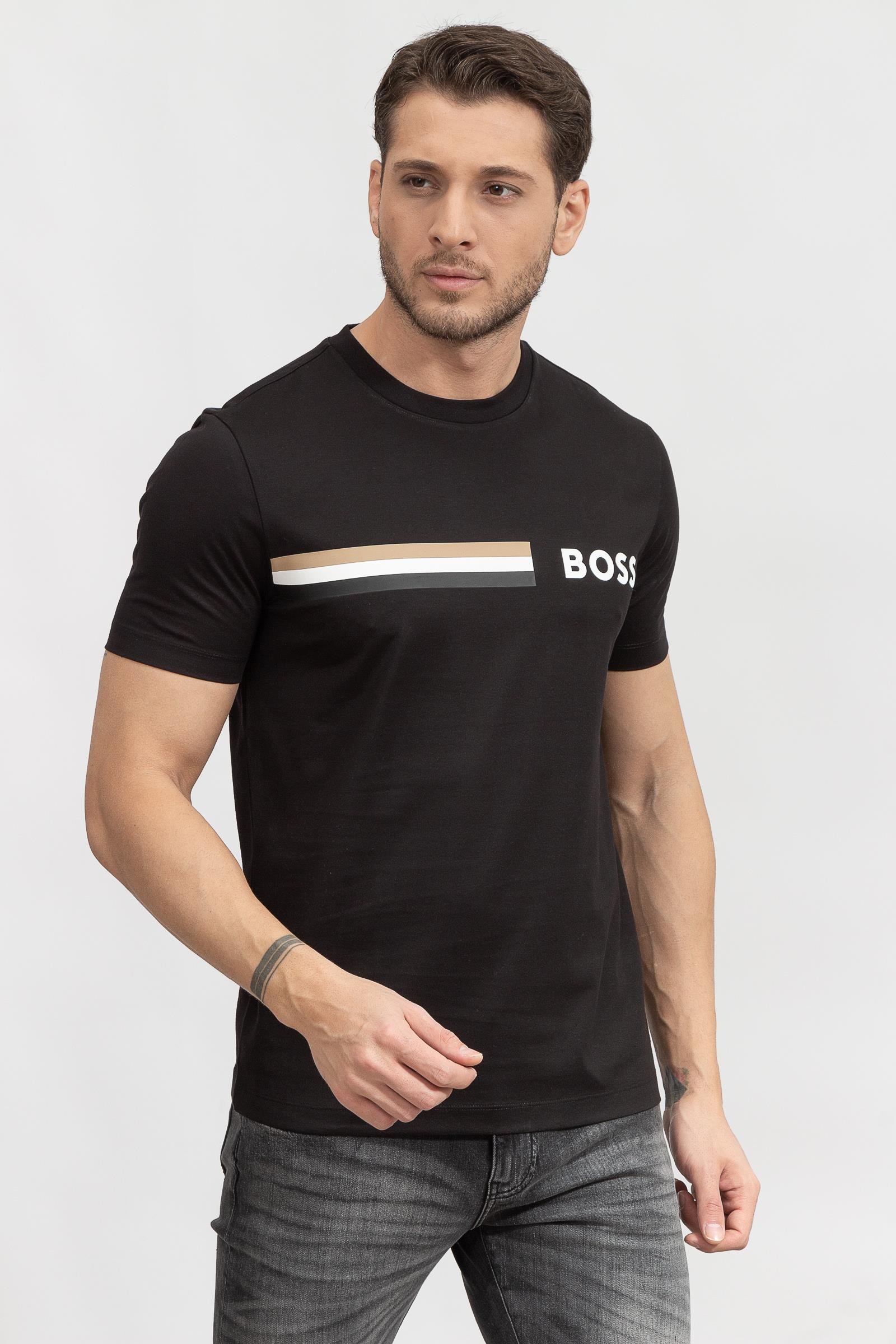Boss Tessler Erkek Bisiklet Yaka T-Shirt