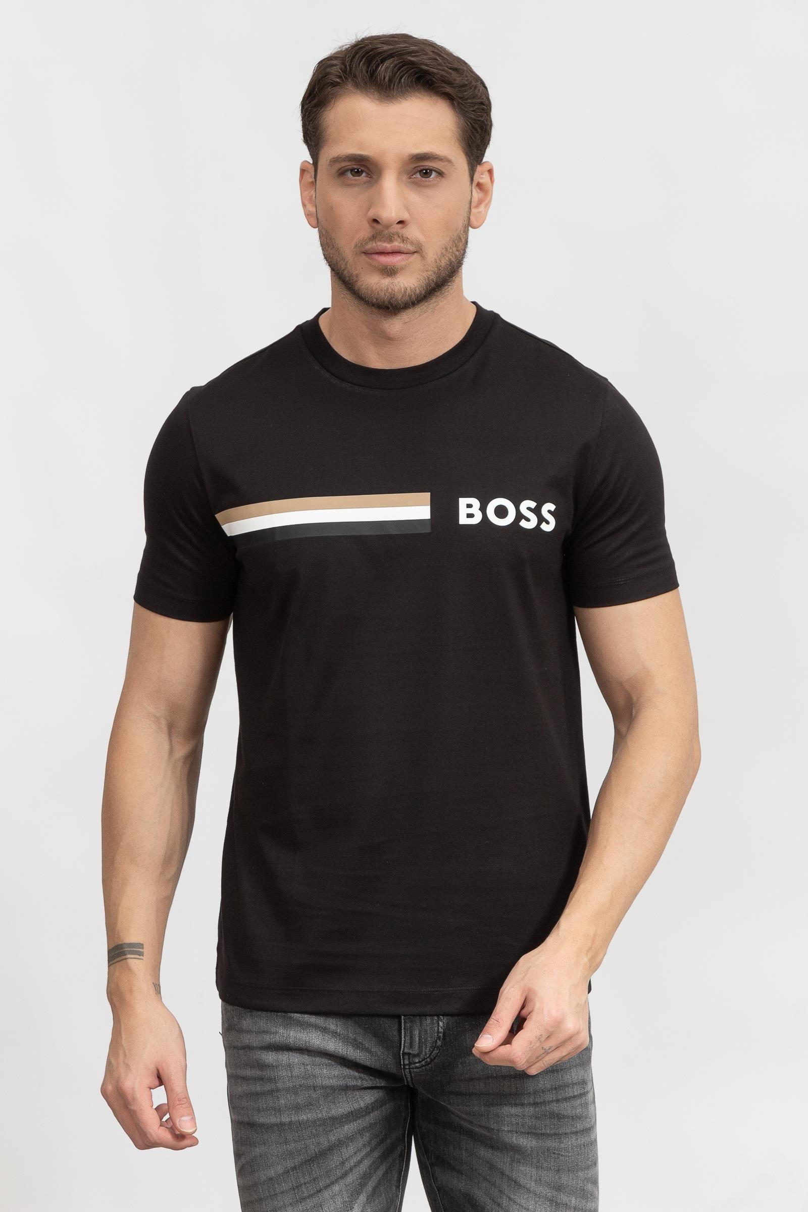 Boss Tessler Erkek Bisiklet Yaka T-Shirt