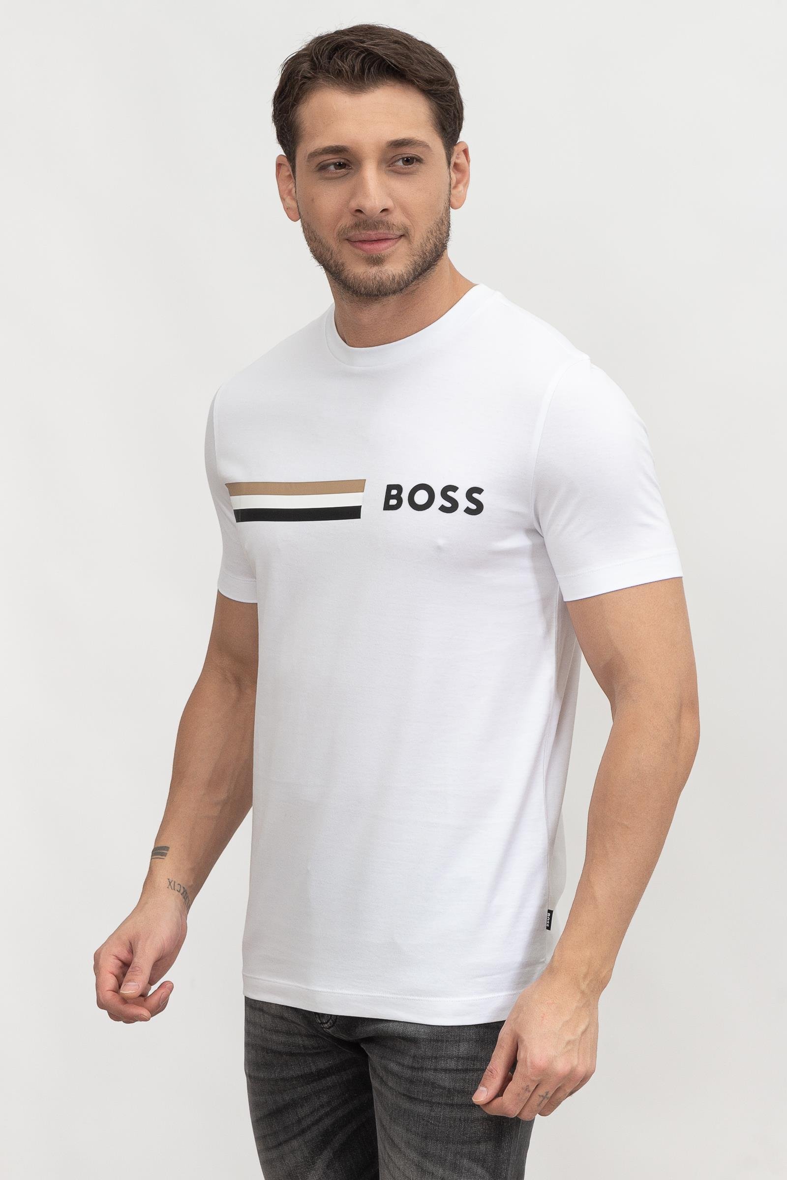 Boss Tessler Erkek Bisiklet Yaka T-Shirt