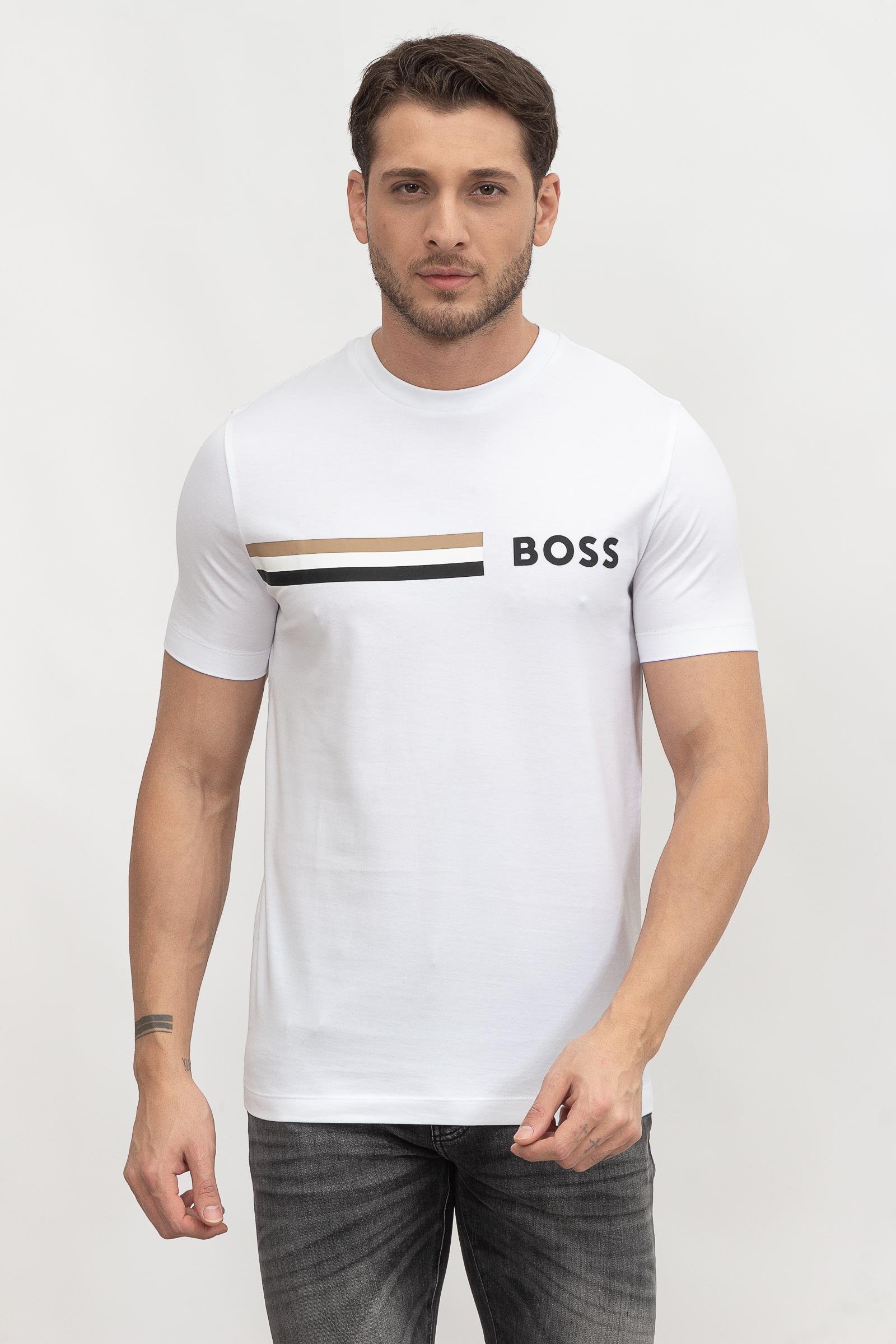 Boss Tessler Erkek Bisiklet Yaka T-Shirt