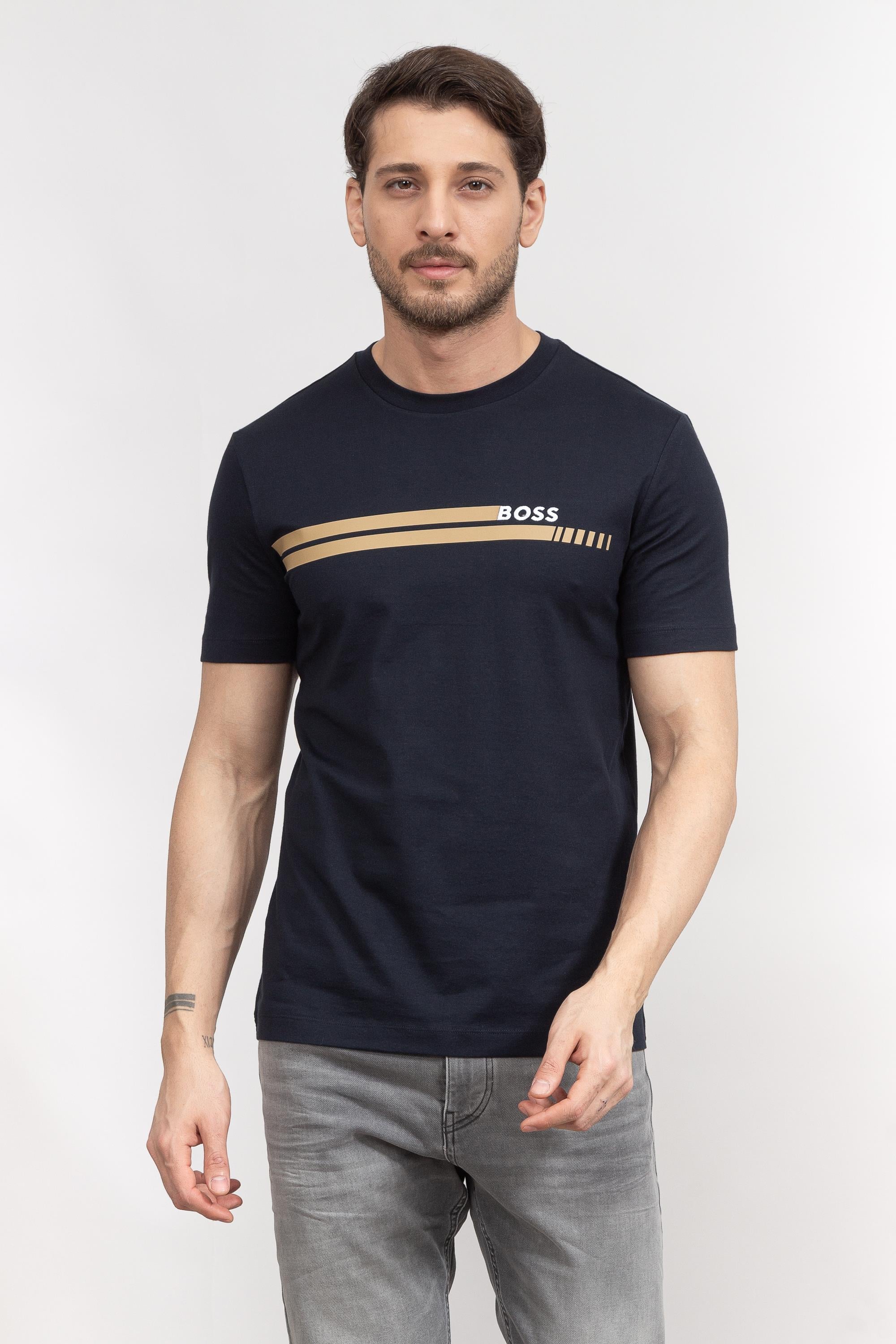Boss Tessler Erkek Bisiklet Yaka T-Shirt