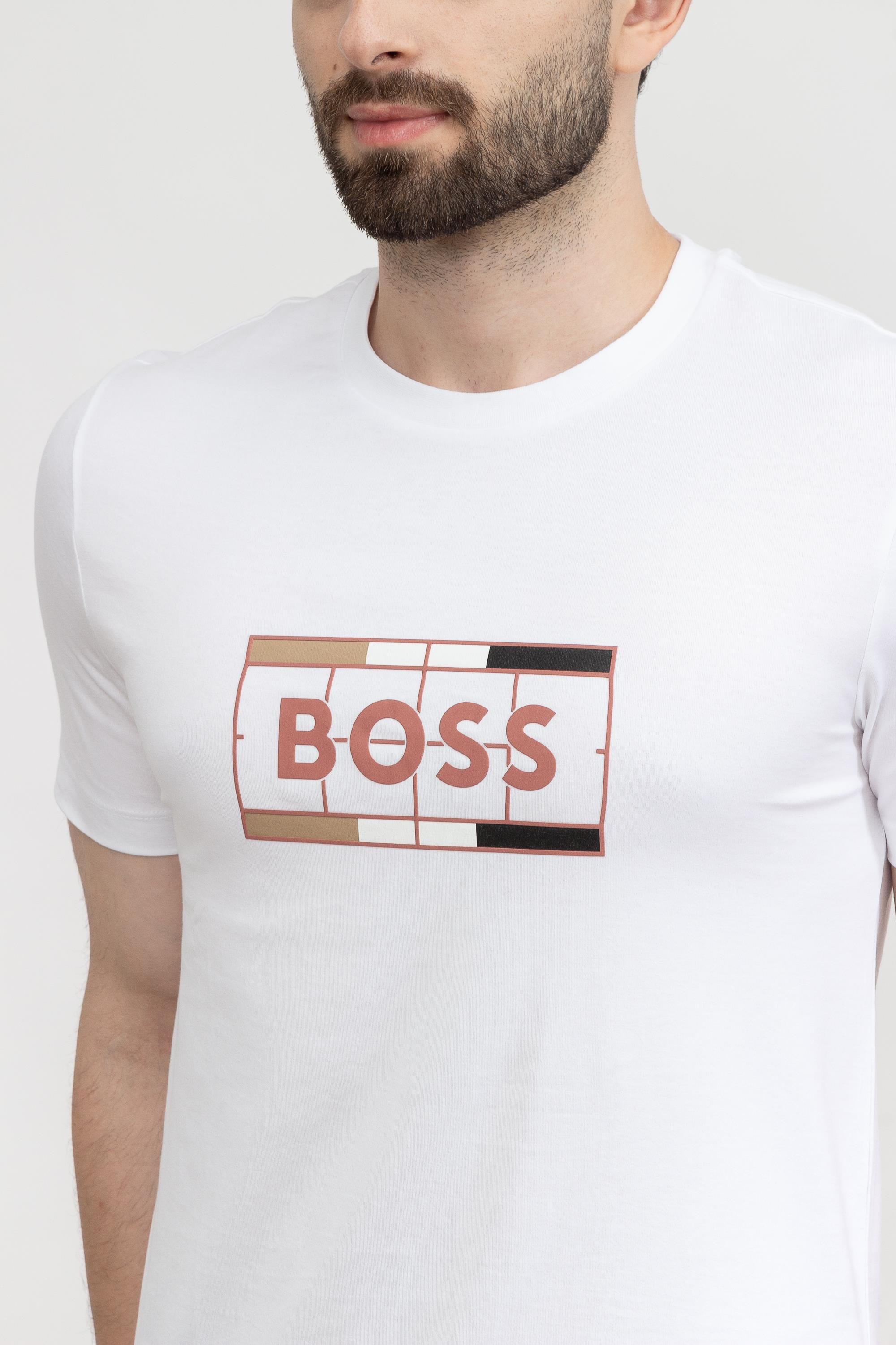 Boss Tessler Erkek Bisiklet Yaka T-Shirt