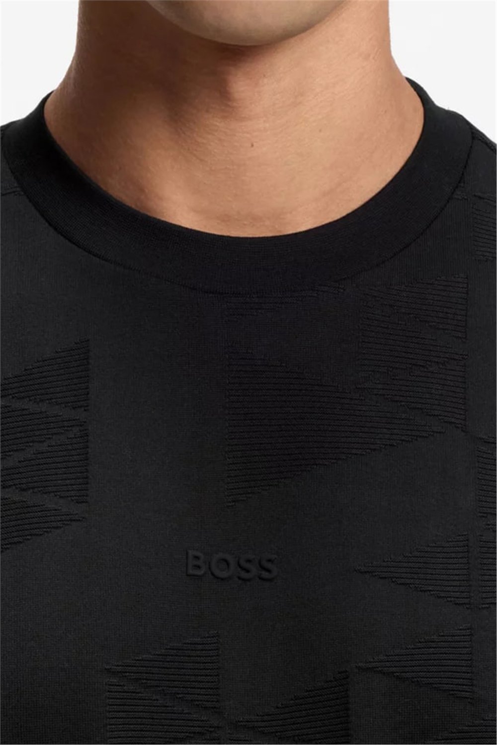 BOSS Ts Network Jq Erkek Bisiklet Yaka T-Shirt Siyah