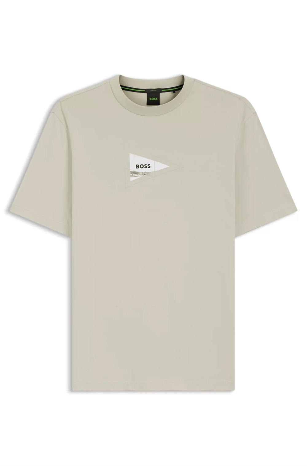 BOSS Ts Network Photo Erkek Bisiklet Yaka T-Shirt Bej