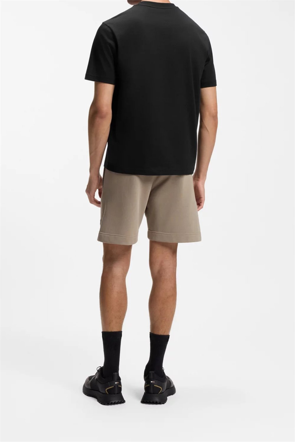 BOSS Ts Structure Erkek Bisiklet Yaka T-Shirt Siyah