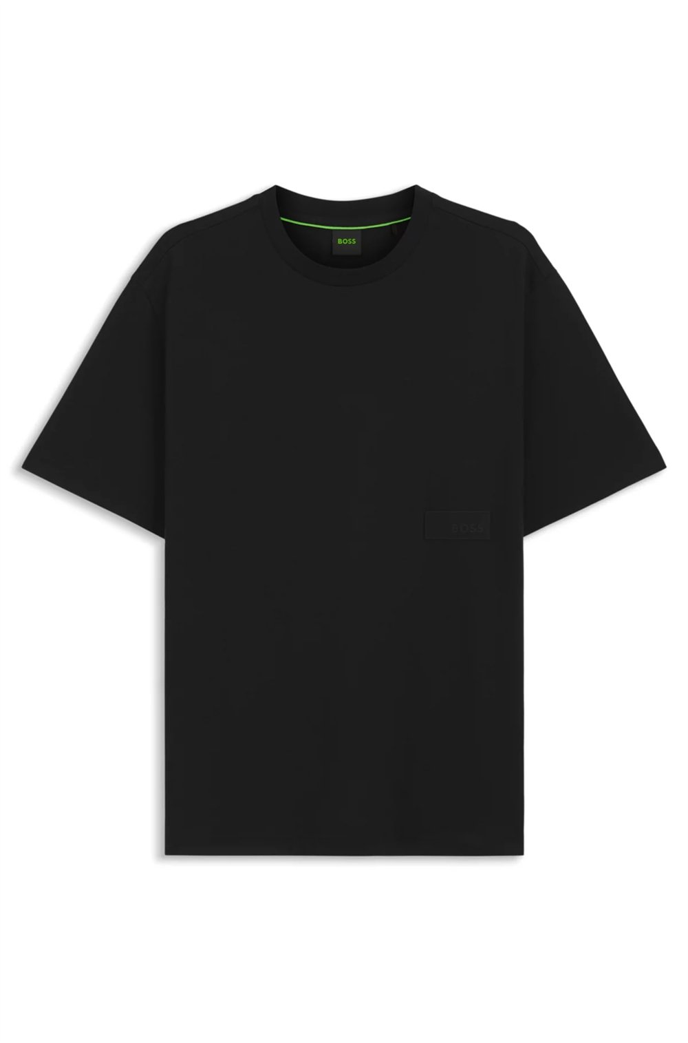 BOSS Ts Structure Erkek Bisiklet Yaka T-Shirt Siyah