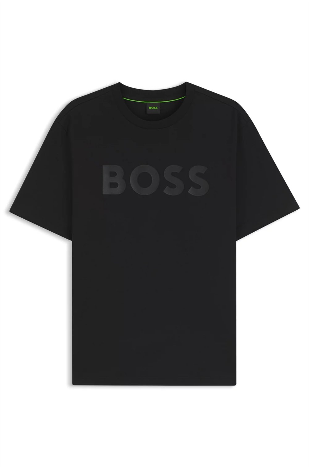 BOSS Ts Structure Logo Erkek Bisiklet Yaka T-Shirt Siyah