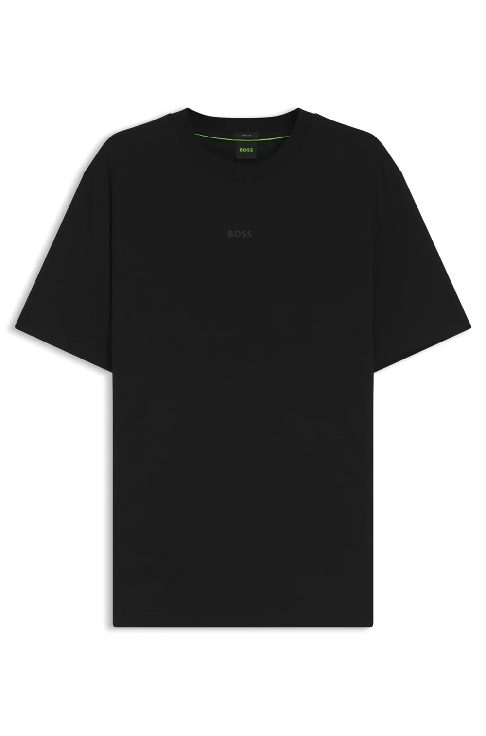 BOSS Ts Urban Tech Erkek Bisiklet Yaka T-Shirt Siyah