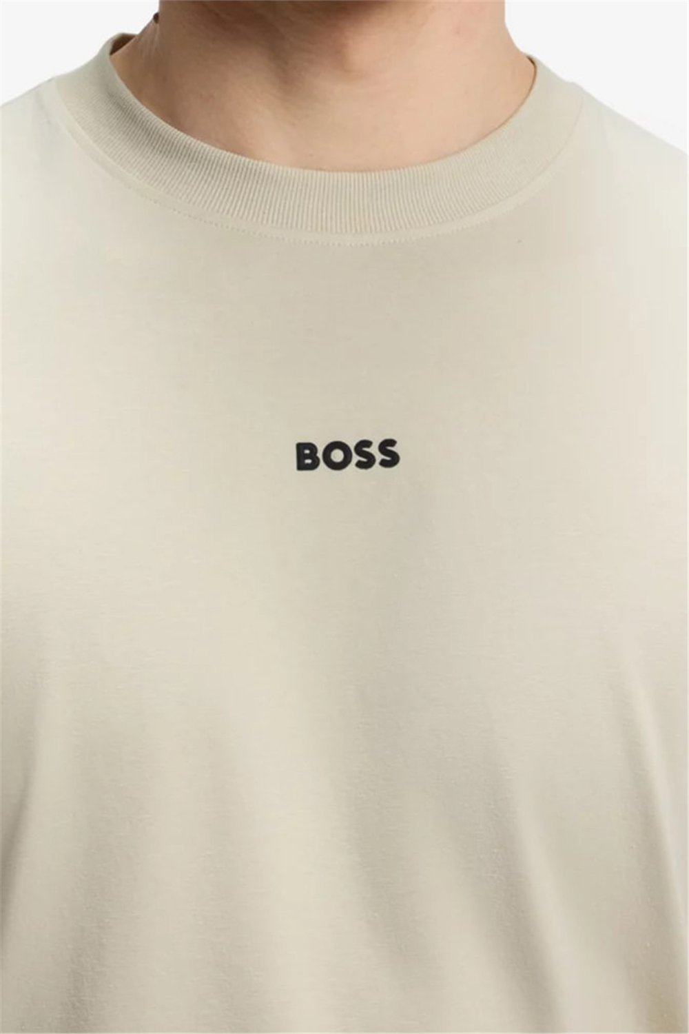 BOSS Ts Urban Tech Erkek Bisiklet Yaka T-Shirt Bej