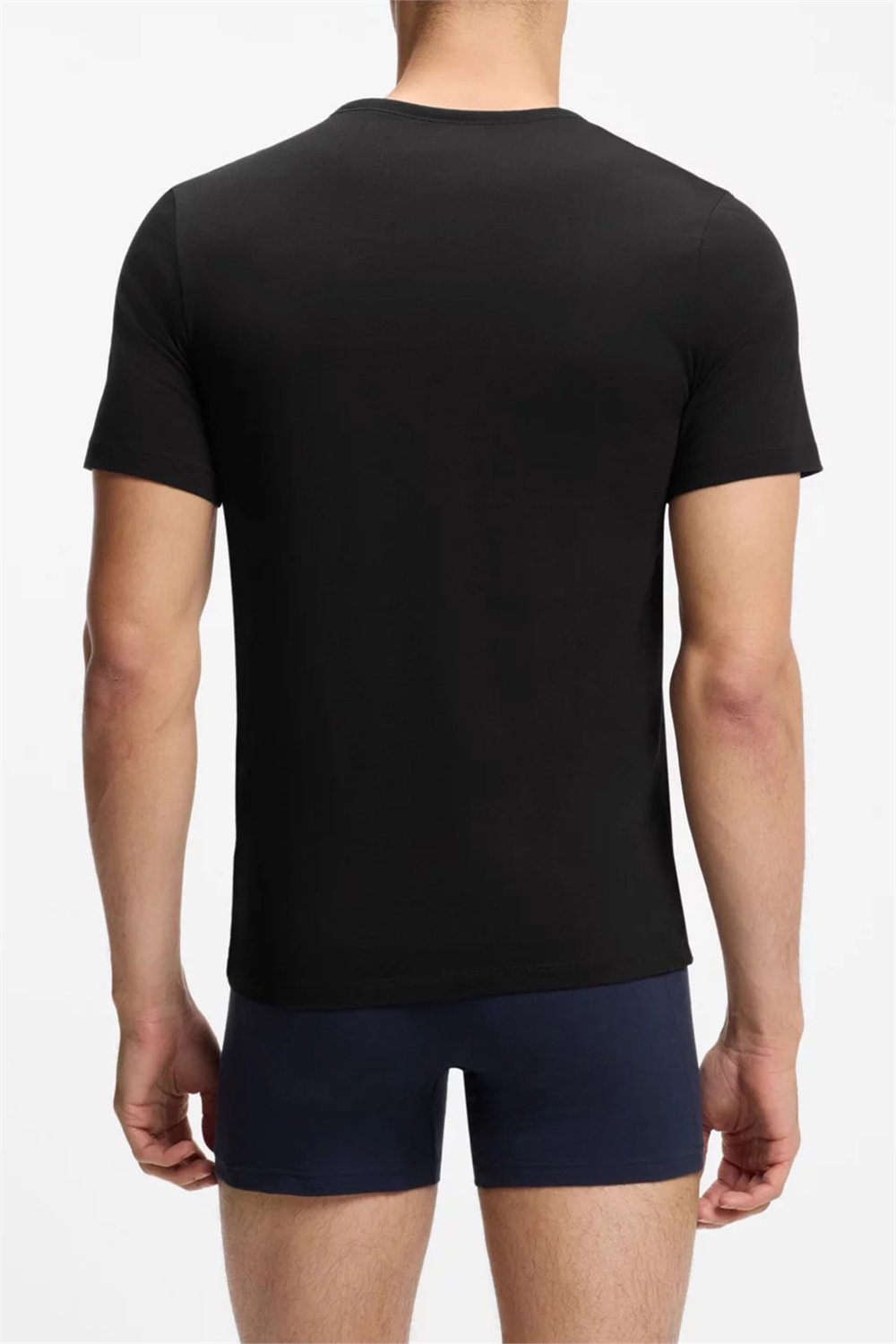 Boss TShirt RN 3P Classic Erkek 3lü Atlet Siyah