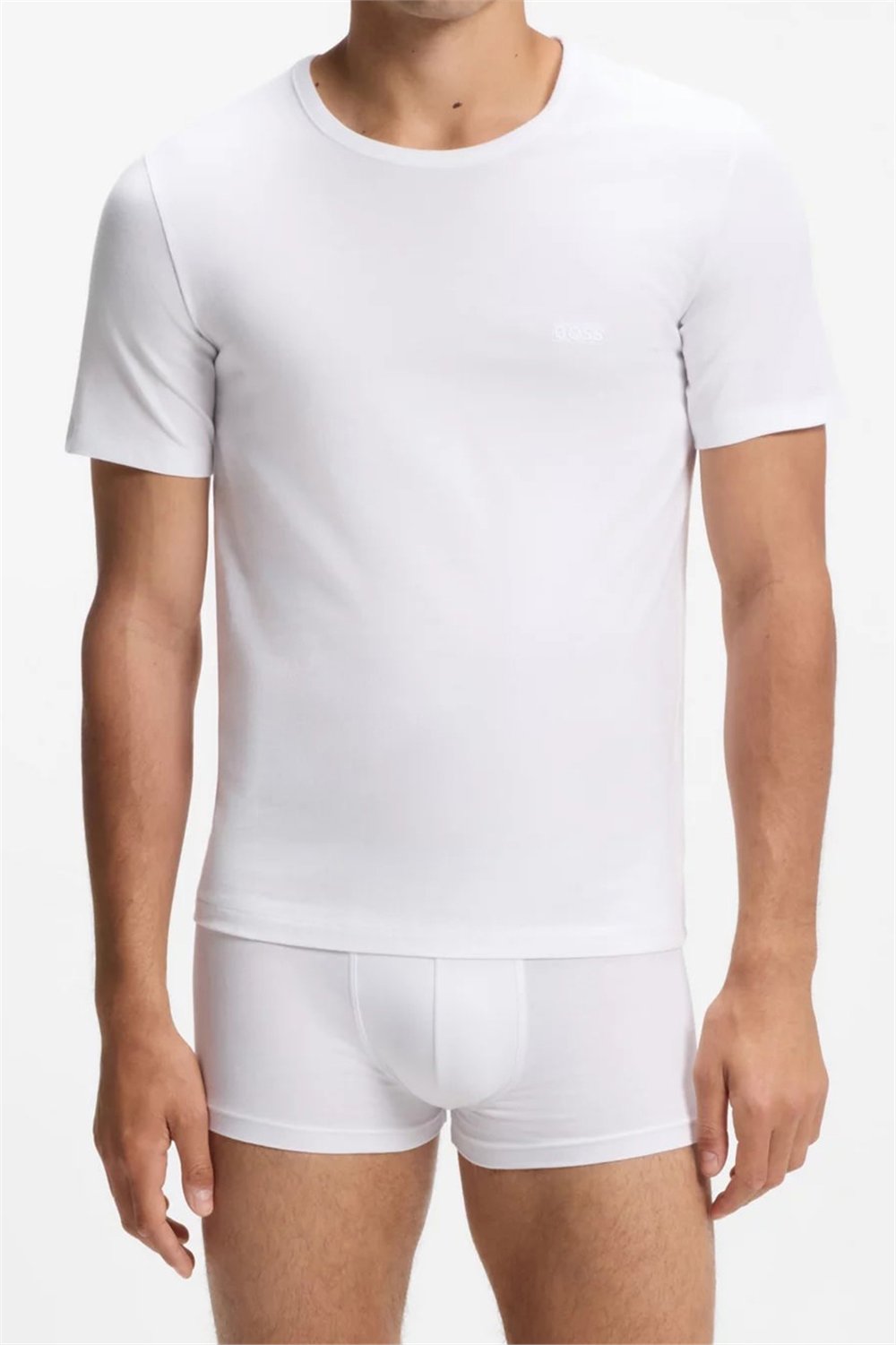 Boss TShirt RN 3P Classic Erkek 3lü Atlet Beyaz