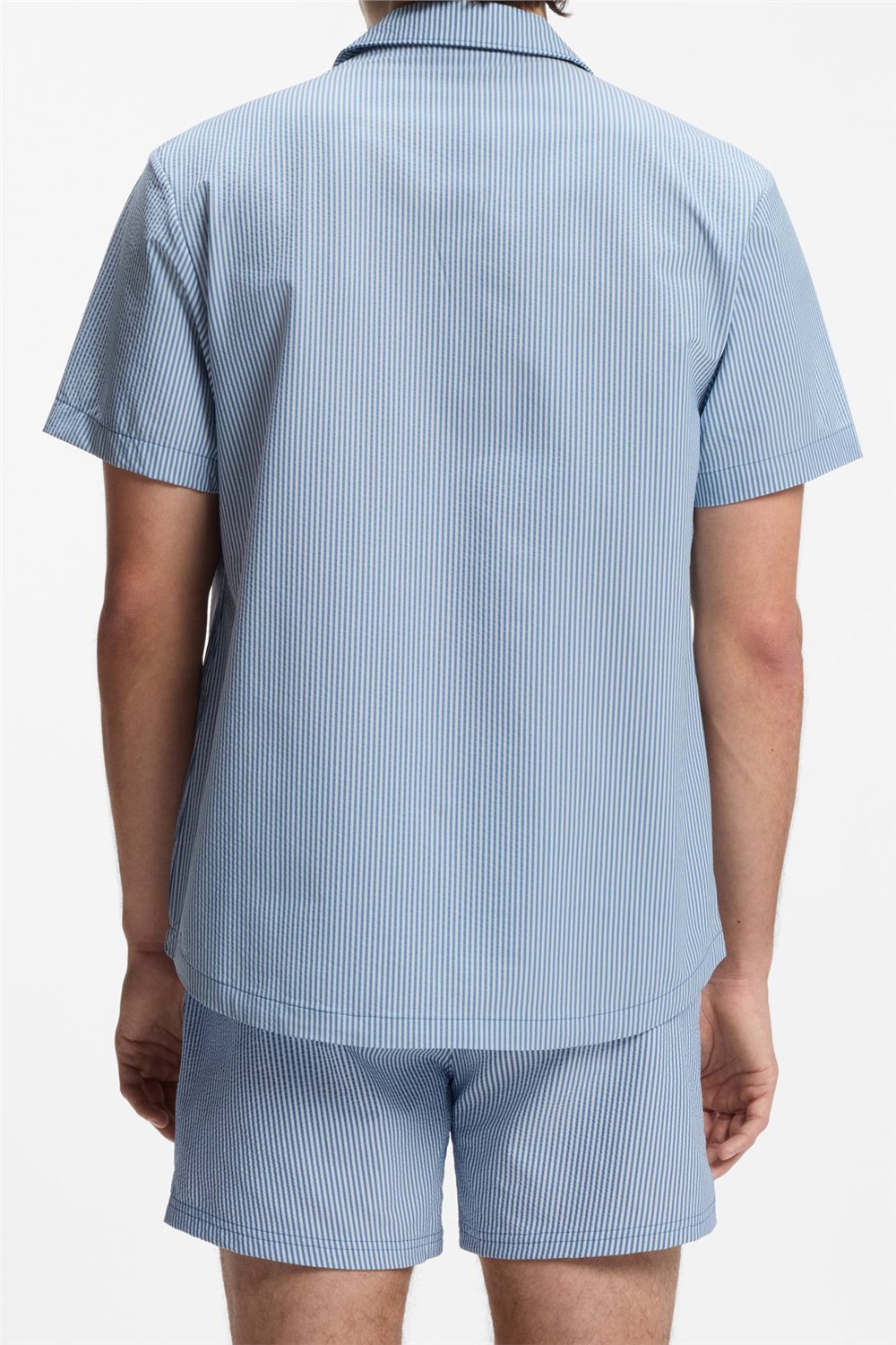 Boss Velvetfish Shirt Erkek Bisiklet Yaka T-Shirt Mavi