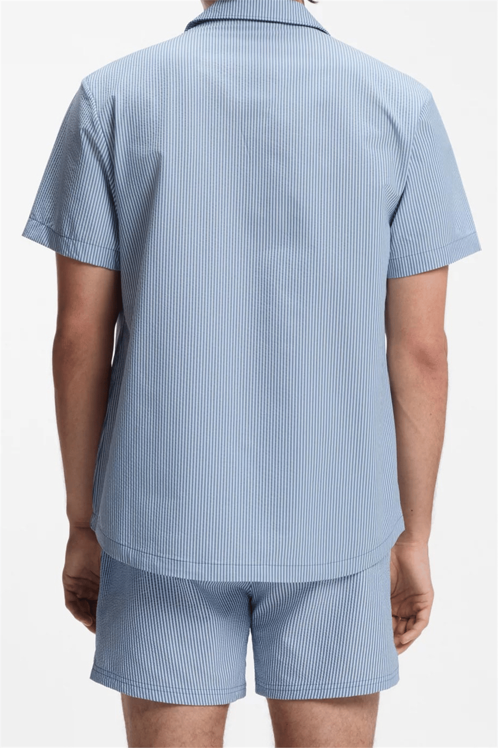 Boss Velvetfish Shirt Erkek Bisiklet Yaka T-Shirt Mavi