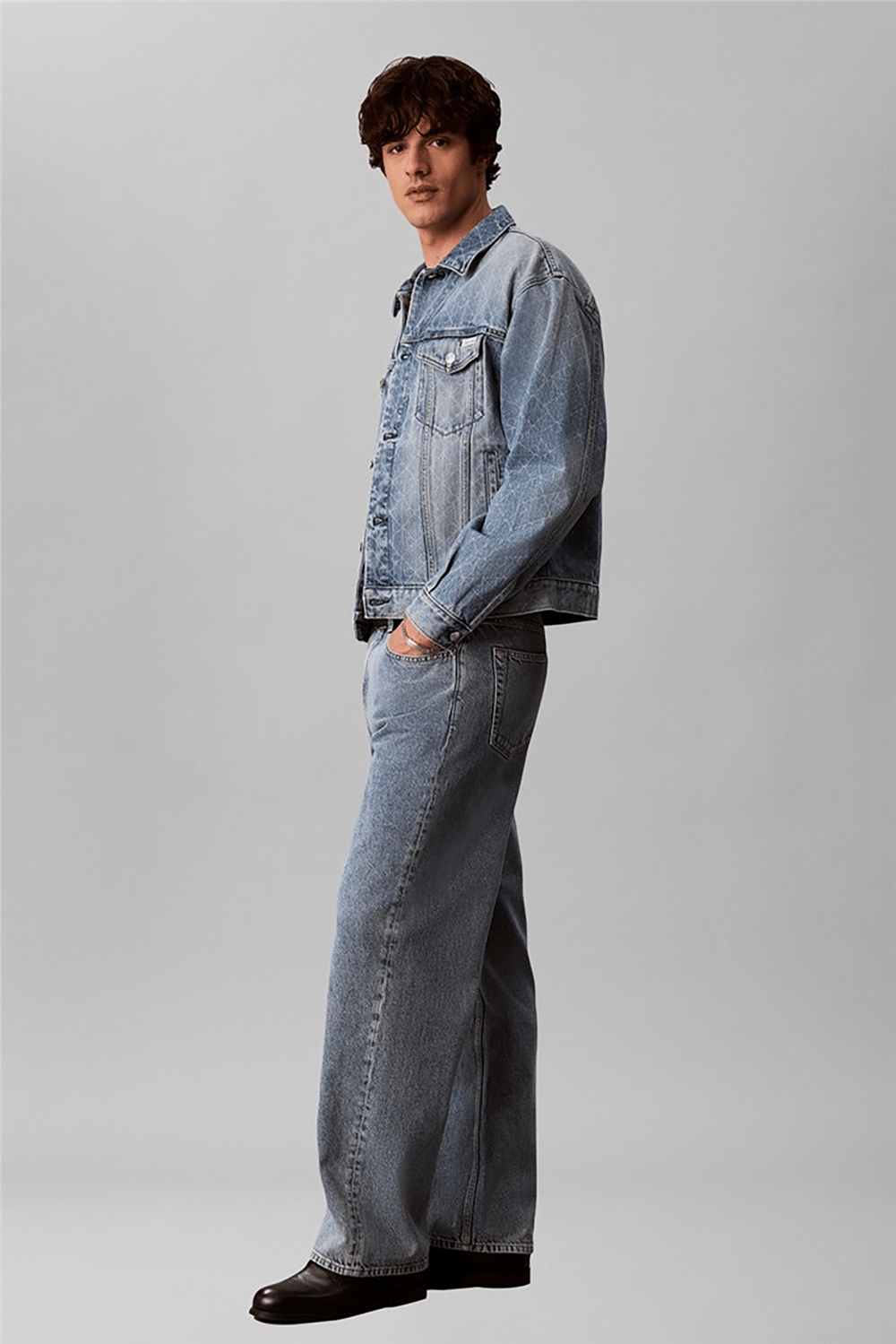 Calvin Klein 90S Boulevard Blues Aop Trucker Erkek Kot Mont