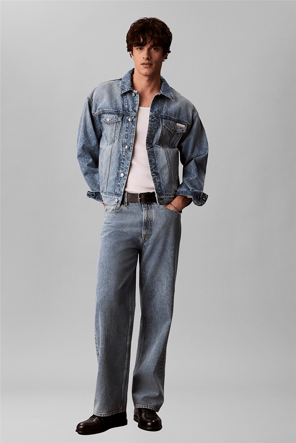 Calvin Klein 90S Boulevard Blues Aop Trucker Erkek Kot Mont