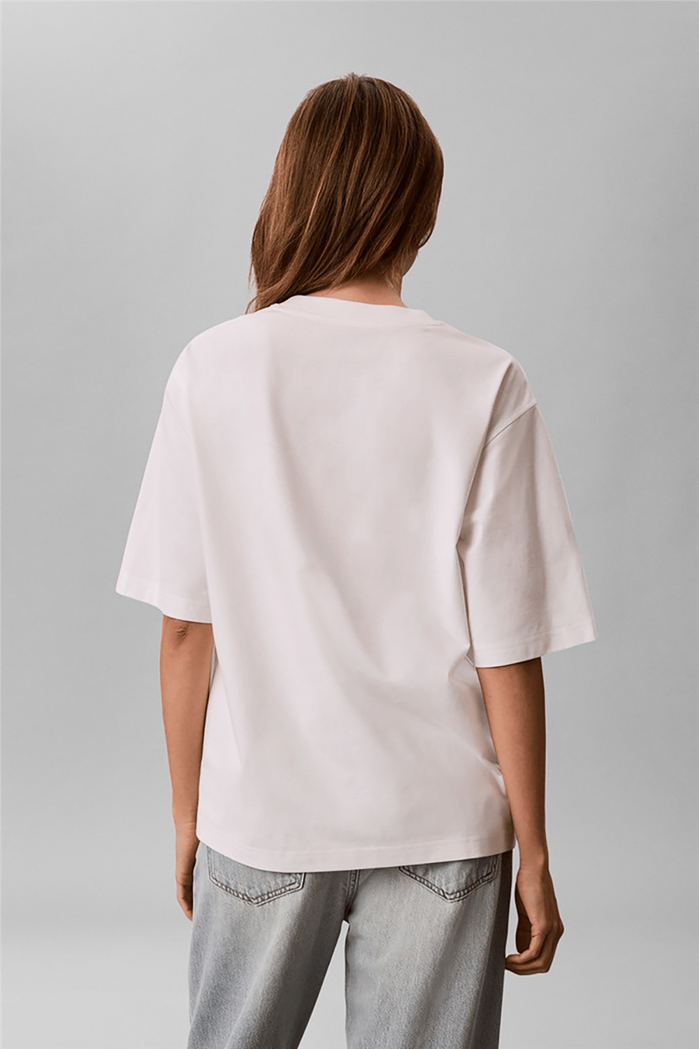 Calvin Klein A- Cooling Jersey Relaxed Tee Kadın Bisiklet Yaka T-Shirt Beyaz