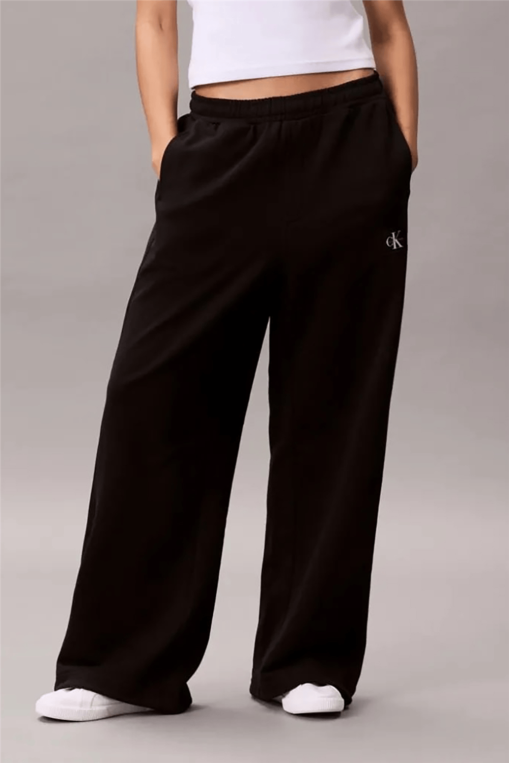 Calvin Klein A- French Terry Badge Logo Pant Kadın Eşofman Altı Siyah