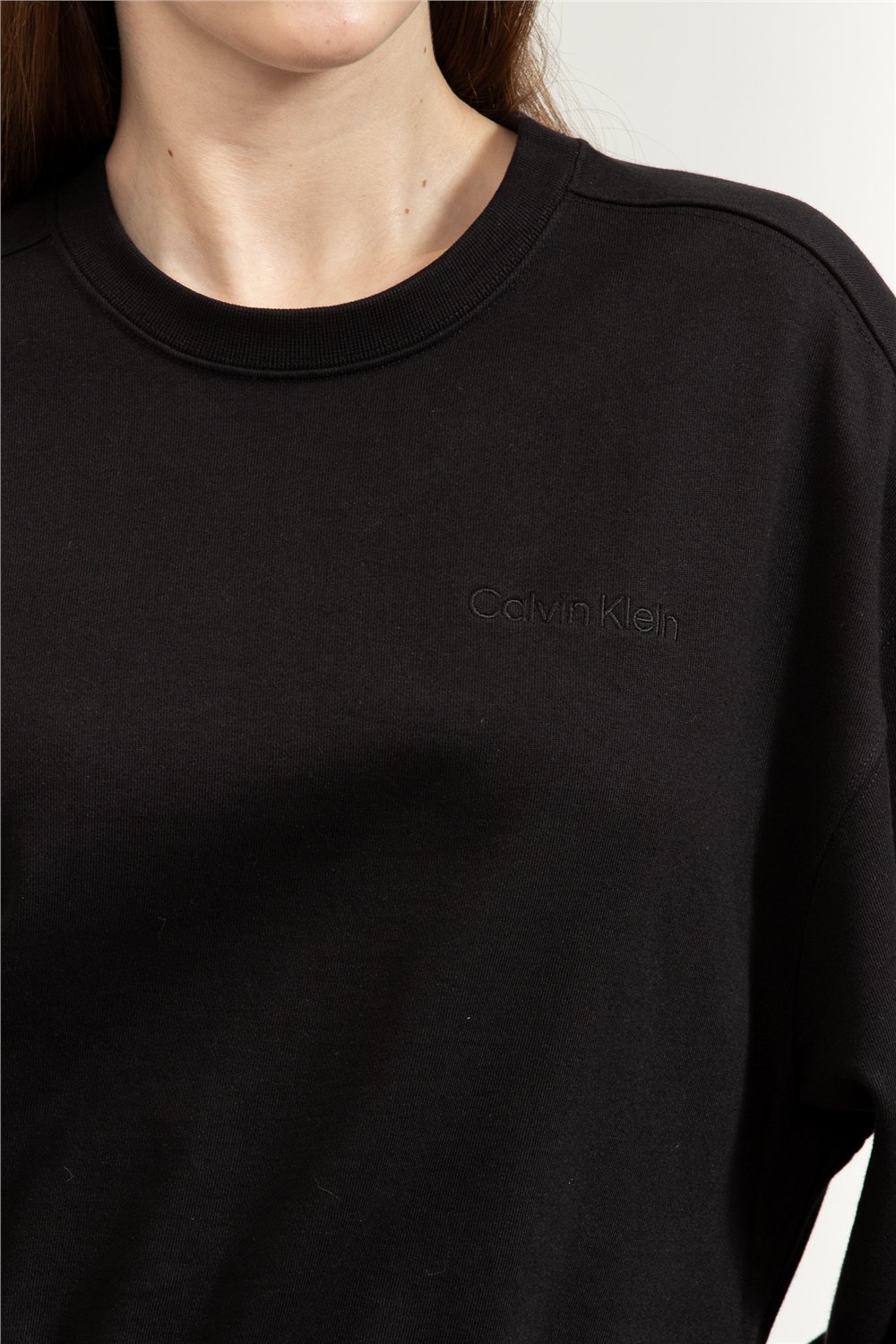 Calvin Klein A- Logo Emb French Terry Crewneck Kadın Bisiklet Yaka Sweatshirt