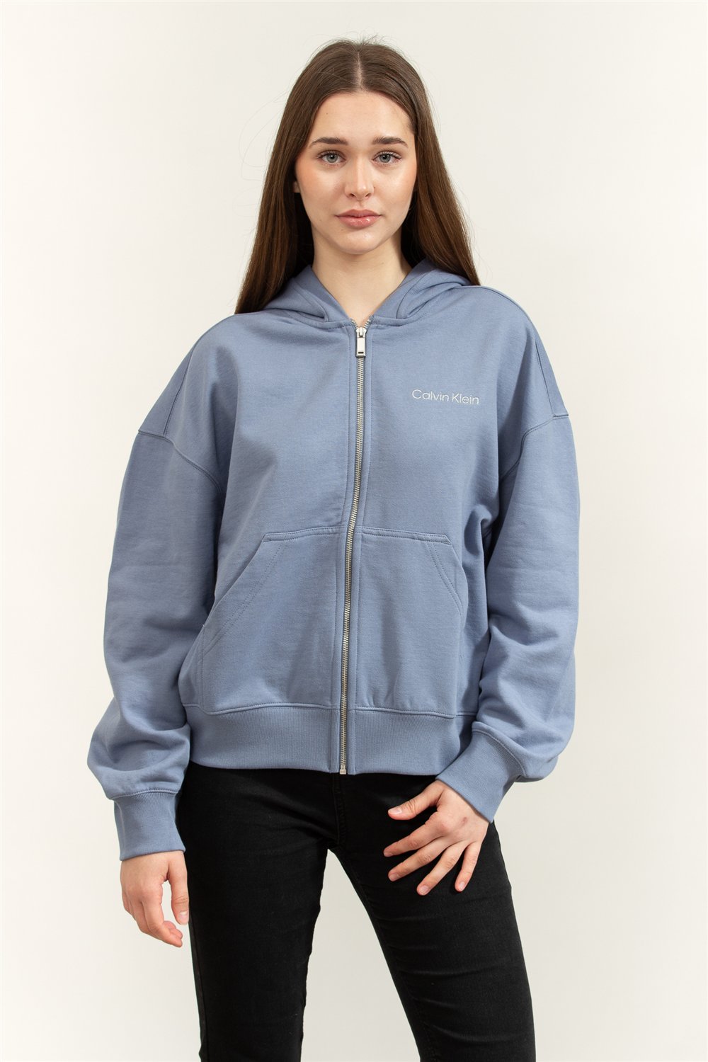 Calvin Klein A-Logo Emb French Terry Fz Hood Kadın Kapüşonlu Sweatshirt