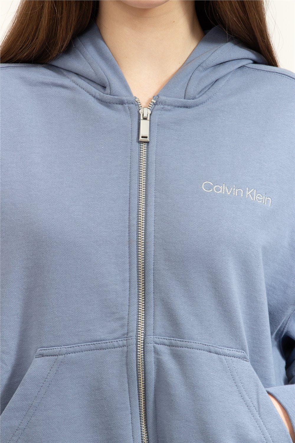 Calvin Klein A-Logo Emb French Terry Fz Hood Kadın Kapüşonlu Sweatshirt