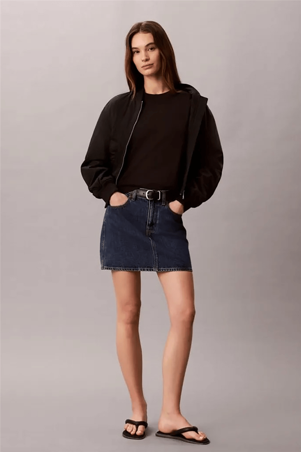 Calvin Klein A - Ss Classic 20S Jsy Logo Grap Kadın Bisiklet Yaka T-Shirt Siyah