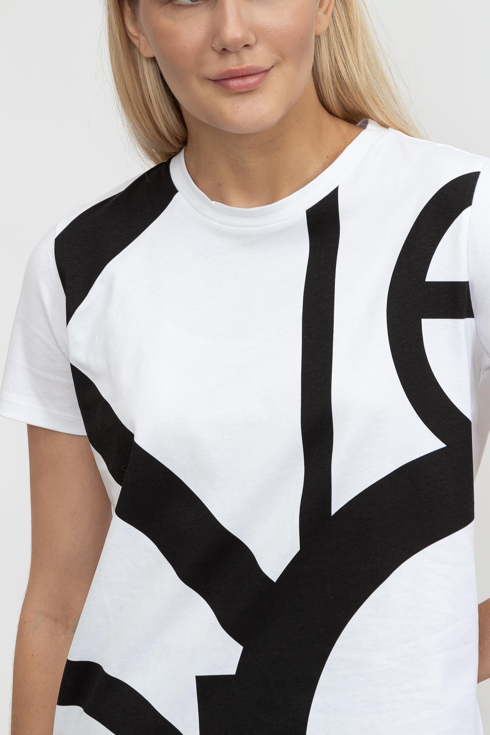 Calvin Klein Abstract Logo Kadın Bisiklet Yaka T-Shirt