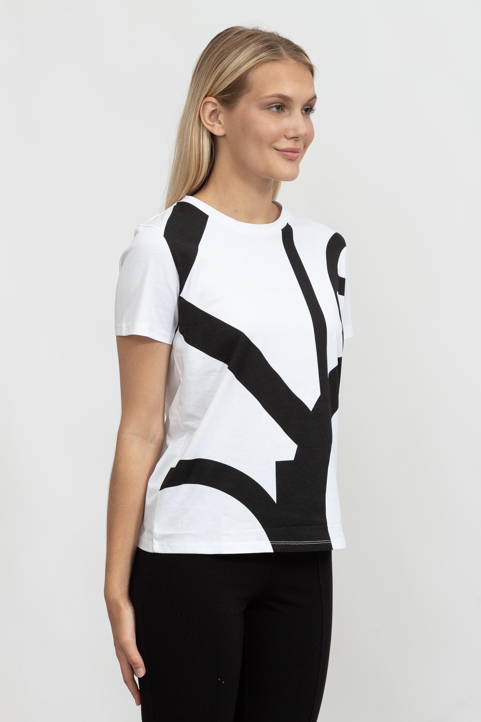 Calvin Klein Abstract Logo Kadın Bisiklet Yaka T-Shirt