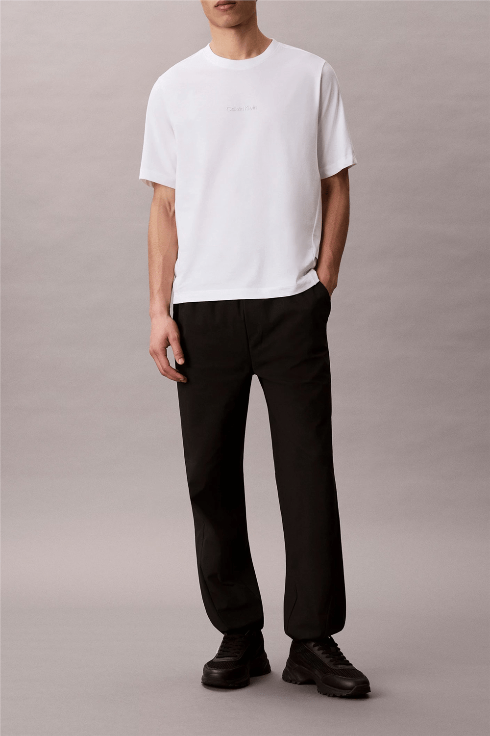Calvin Klein Active Top Erkek Bisiklet Yaka T-Shirt Beyaz