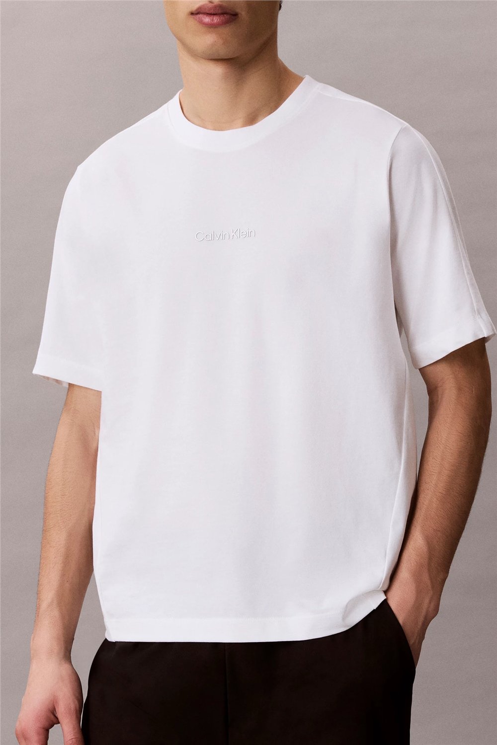 Calvin Klein Active Top Erkek Bisiklet Yaka T-Shirt Beyaz