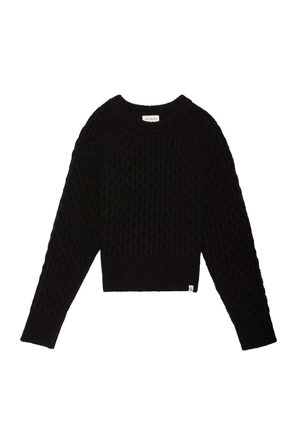 Calvin Klein Alpaca Honeycomb Cable Pullover Kadın Triko Siyah