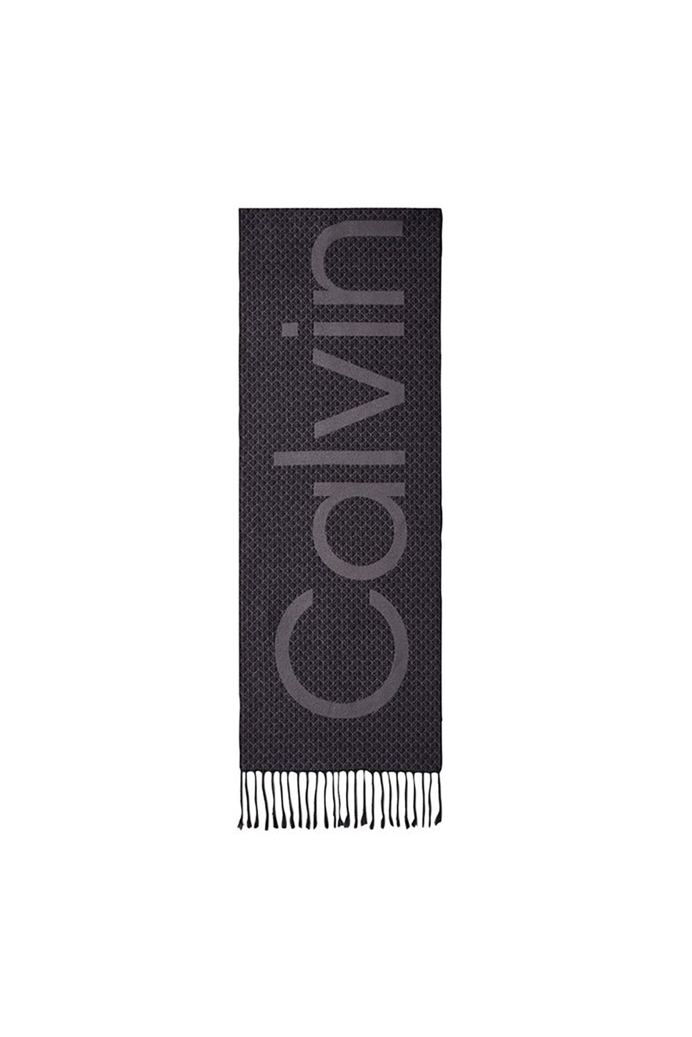 Calvin Klein Aop Bold Logo Woven Scarf Erkek Atkı Siyah