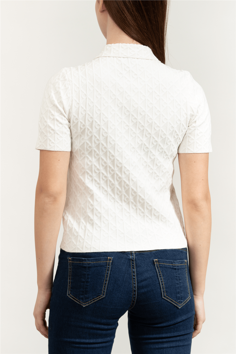 Calvin Klein Aop Textured SS Top Kadın Triko