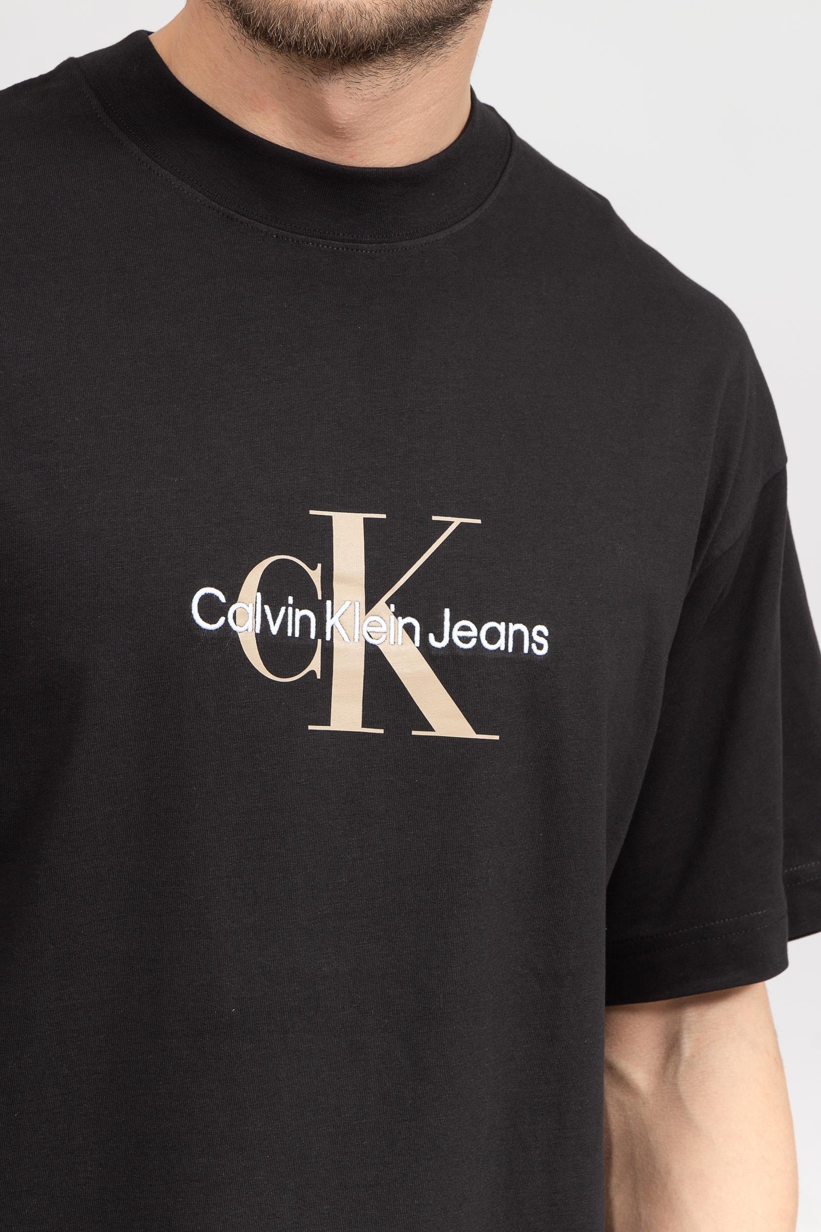 Calvin Klein Archival Monologo Oversized Erkek Bisiklet Yaka T-Shirt