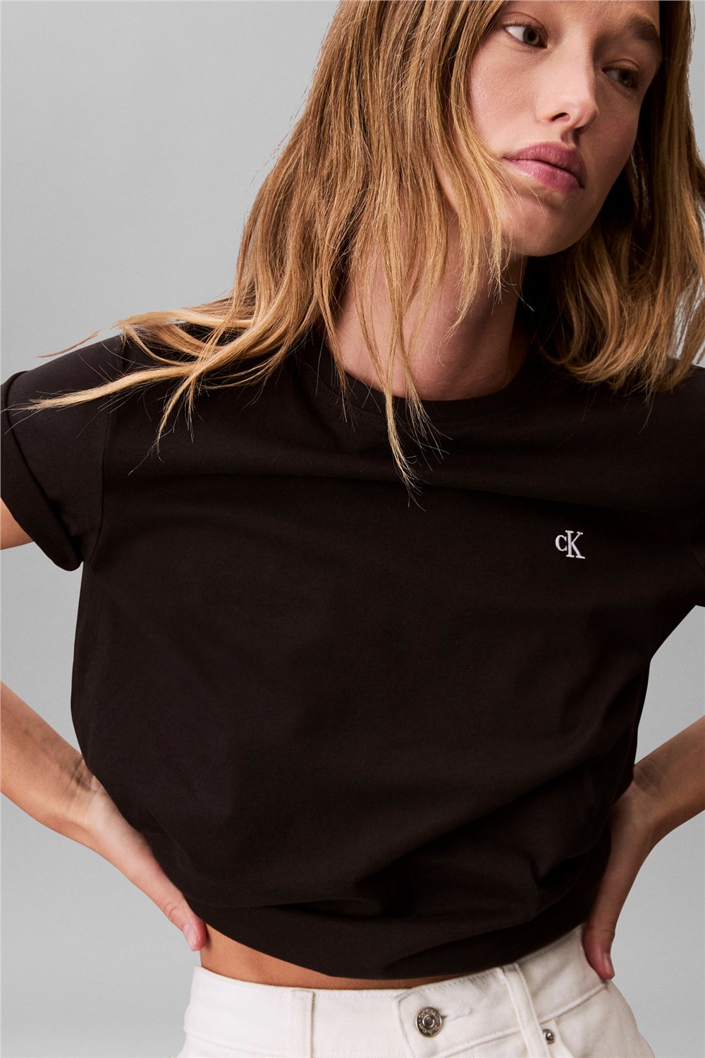 Calvin Klein Archive Jersey Crew Kadın Bisiklet Yaka T-Shirt