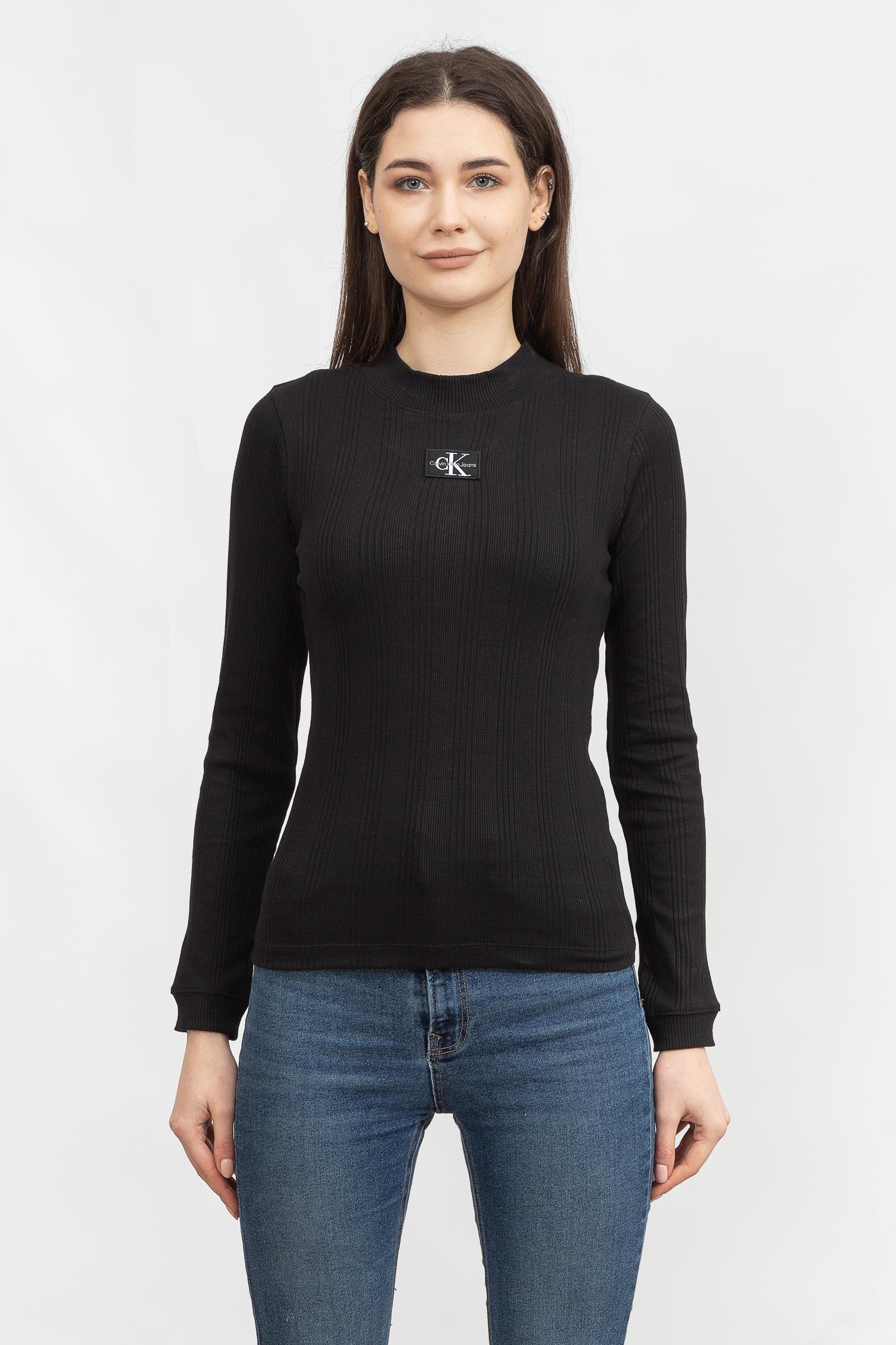 Calvin Klein Badge Rib Long Sleeve Kadın Uzun Kollu T-Shirt