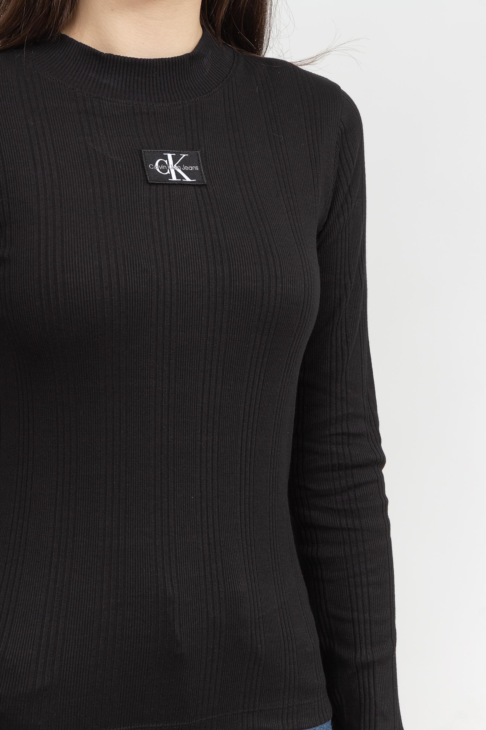 Calvin Klein Badge Rib Long Sleeve Kadın Uzun Kollu T-Shirt