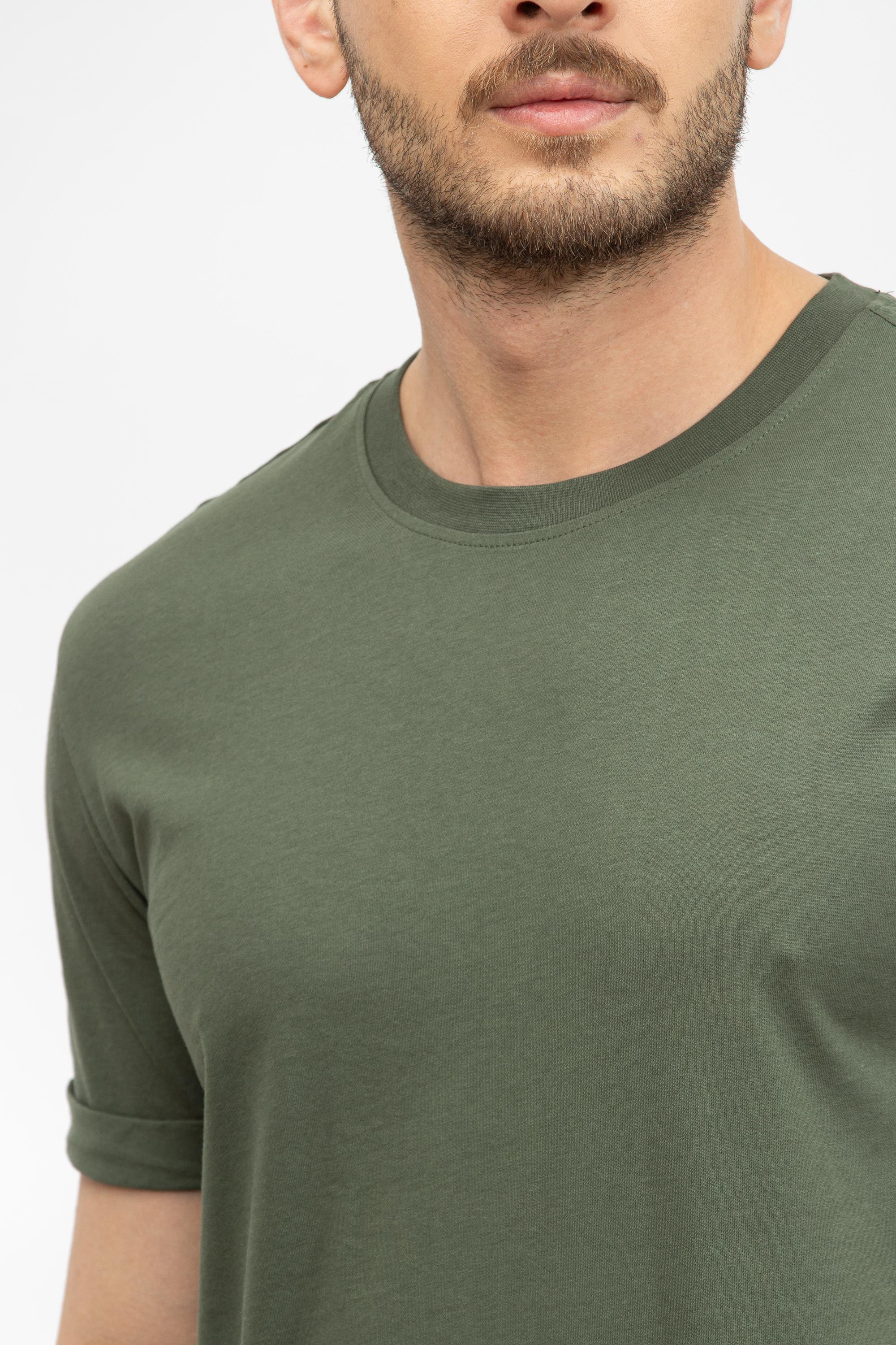 Calvin Klein Badge Turn Up Erkek Bisiklet Yaka T-Shirt
