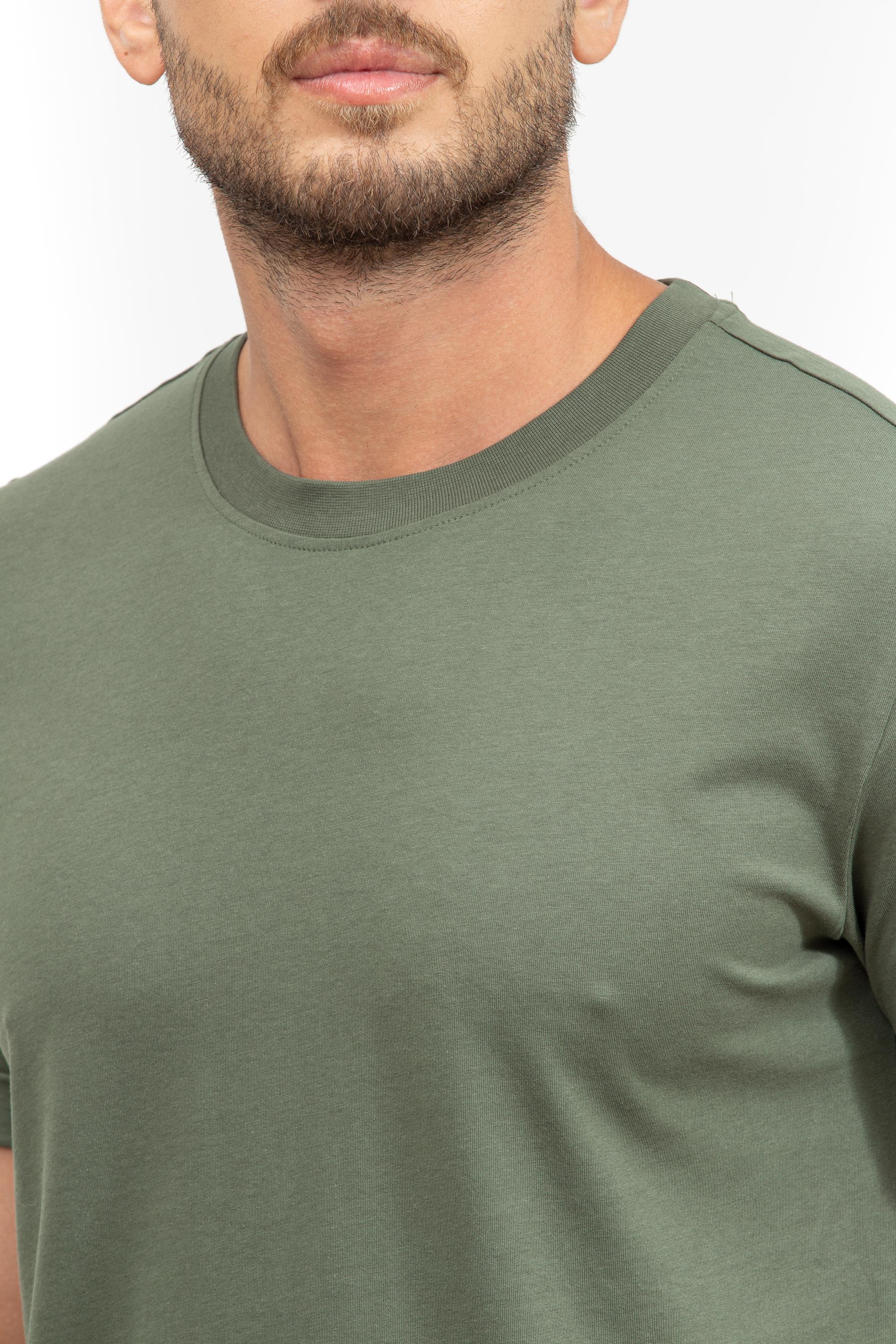 Calvin Klein Badge Turn Up Erkek Bisiklet Yaka T-Shirt