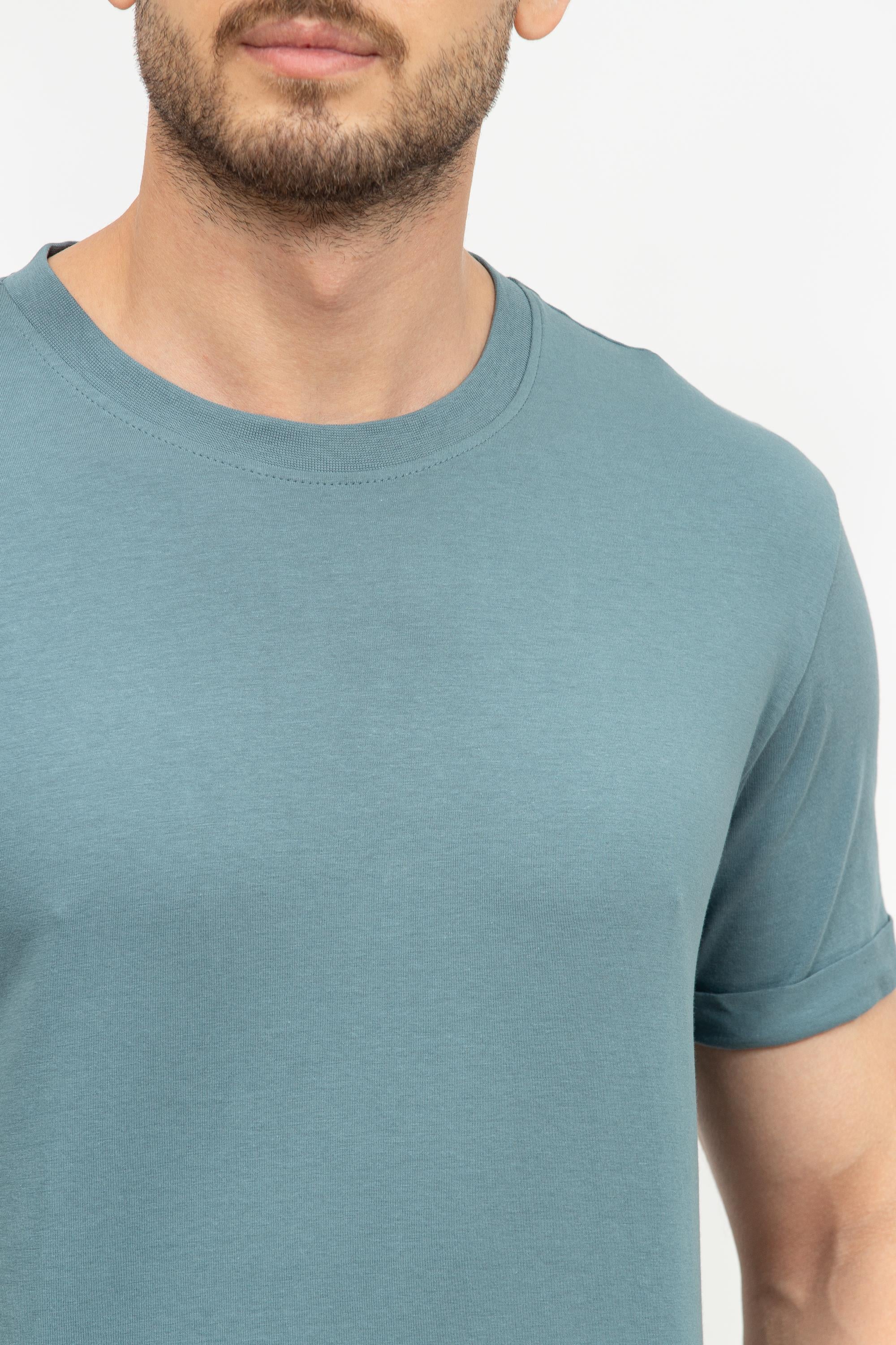 Calvin Klein Badge Turn Up Erkek Bisiklet Yaka T-Shirt