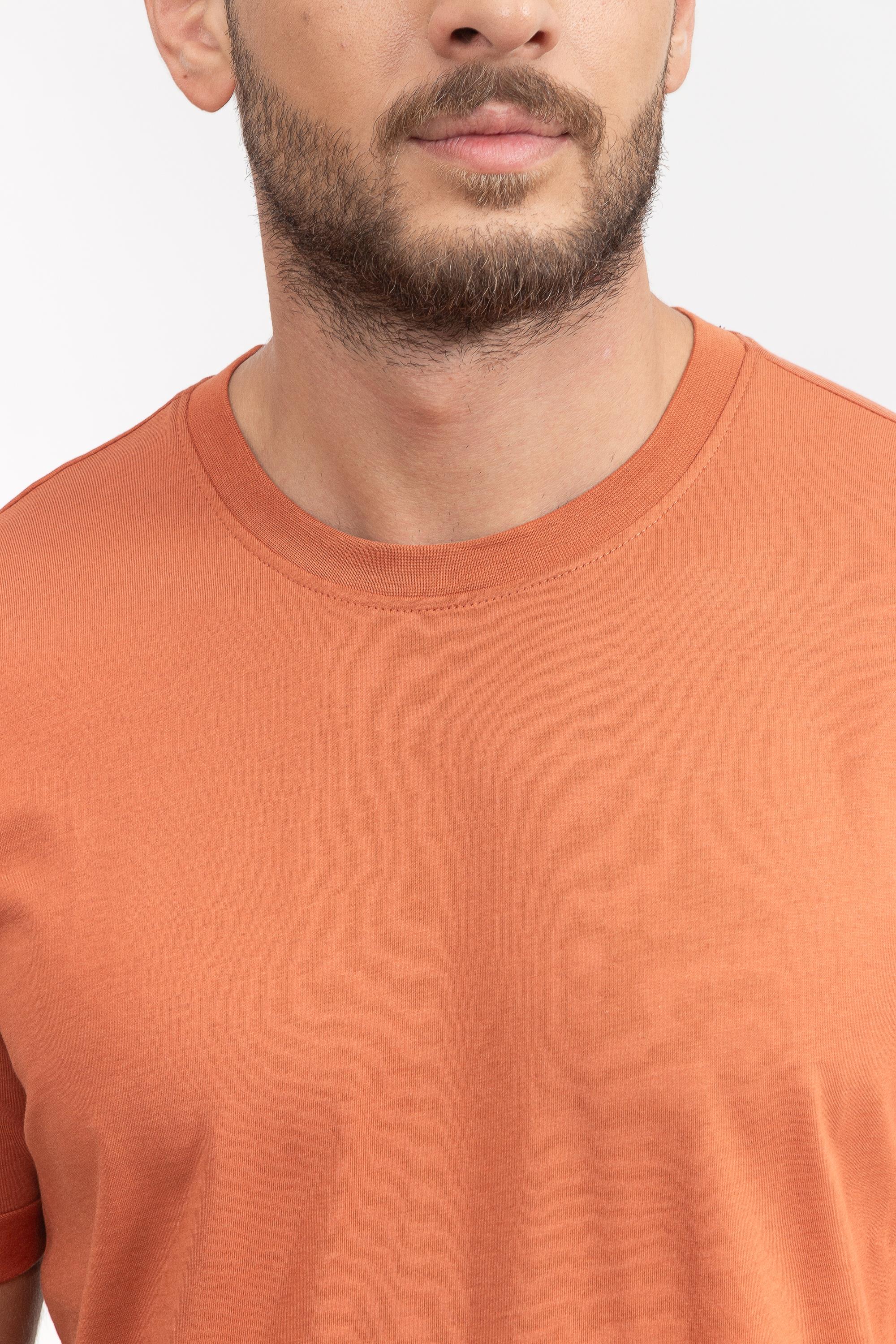 Calvin Klein Badge Turn Up Erkek Bisiklet Yaka T-Shirt