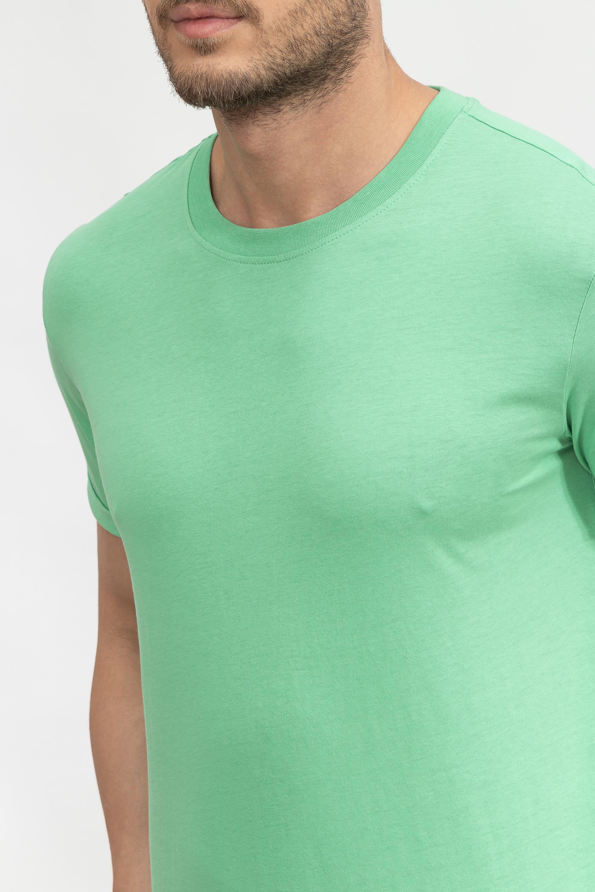 Calvin Klein Badge Turn Up Sleeve Erkek Bisiklet Yaka T-Shirt
