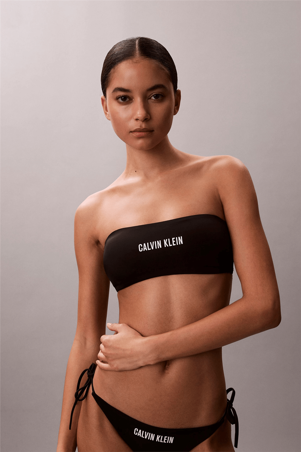 Calvin Klein Bandeau W Straps Kadın Bikini Üstü Siyah