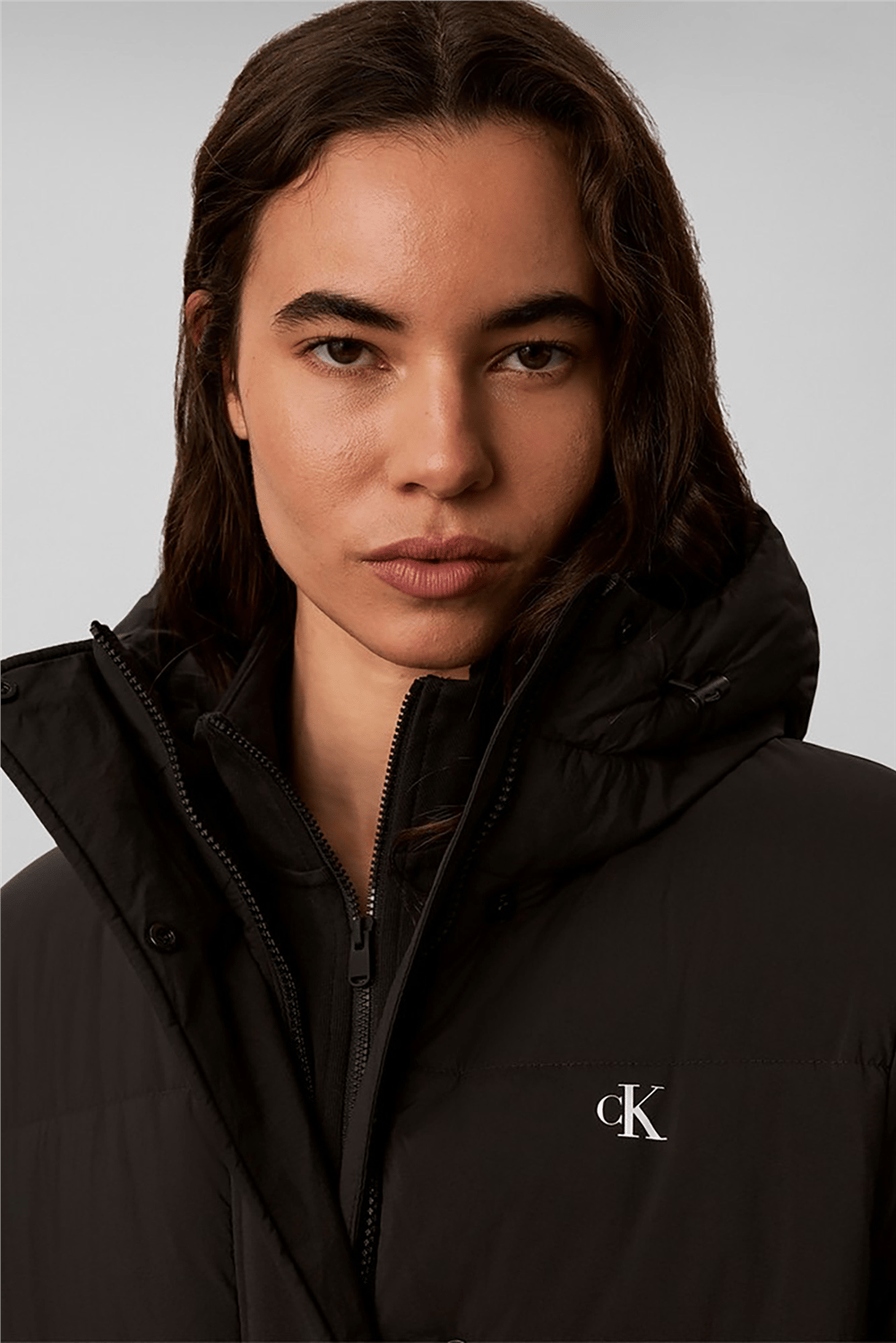 Calvin Klein Belted Midweight Long Puffer Kadın Mont Siyah