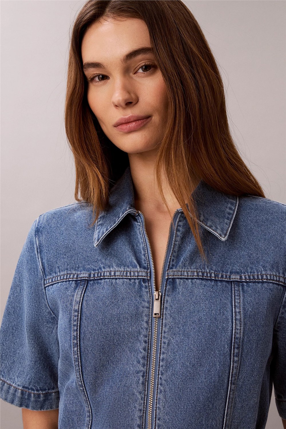 Calvin Klein Belted Shirt Dress Radio Blues Kadın Elbise