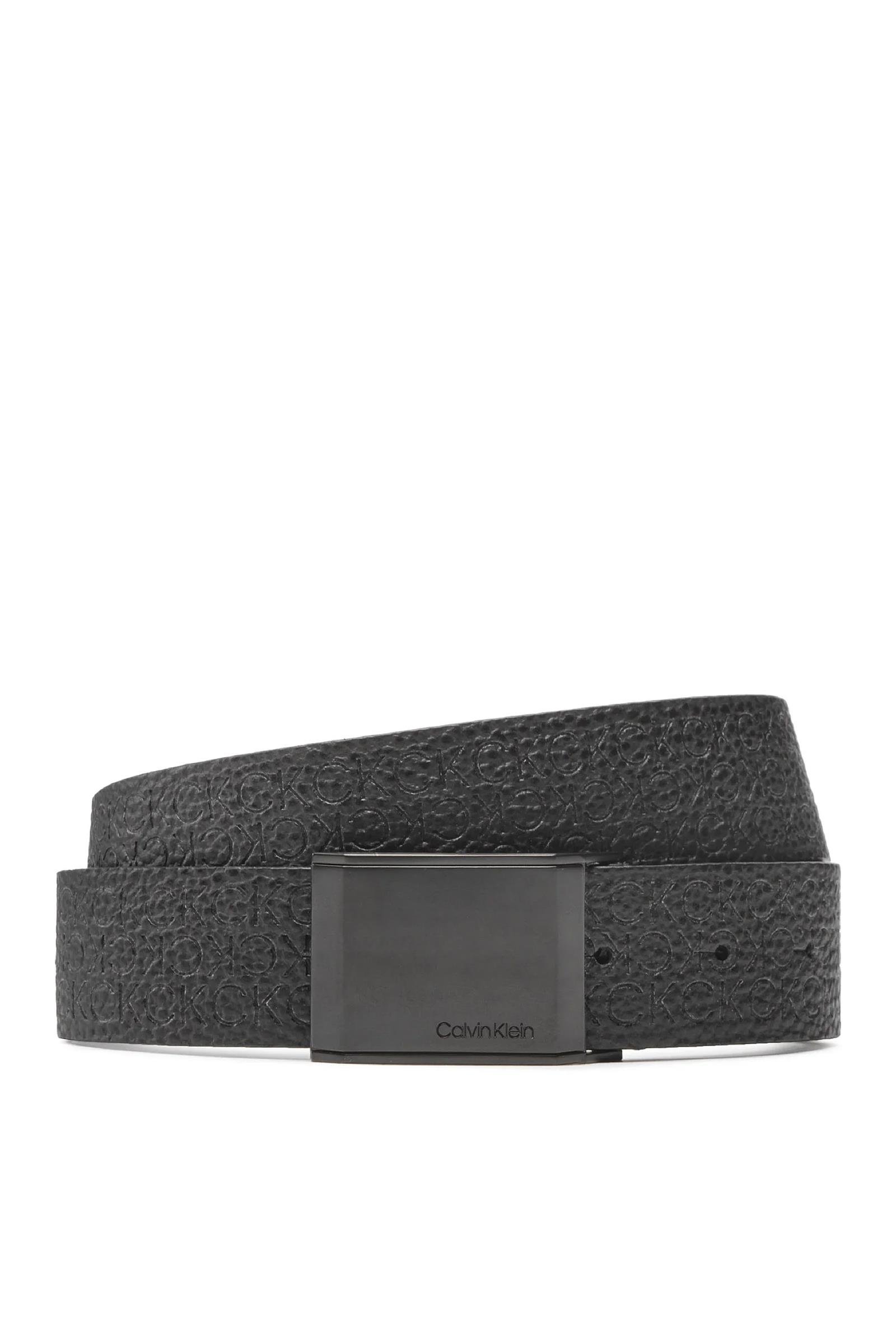Calvin Klein Beveled Plaque Tonal Mono 35Mm Erkek Kemer