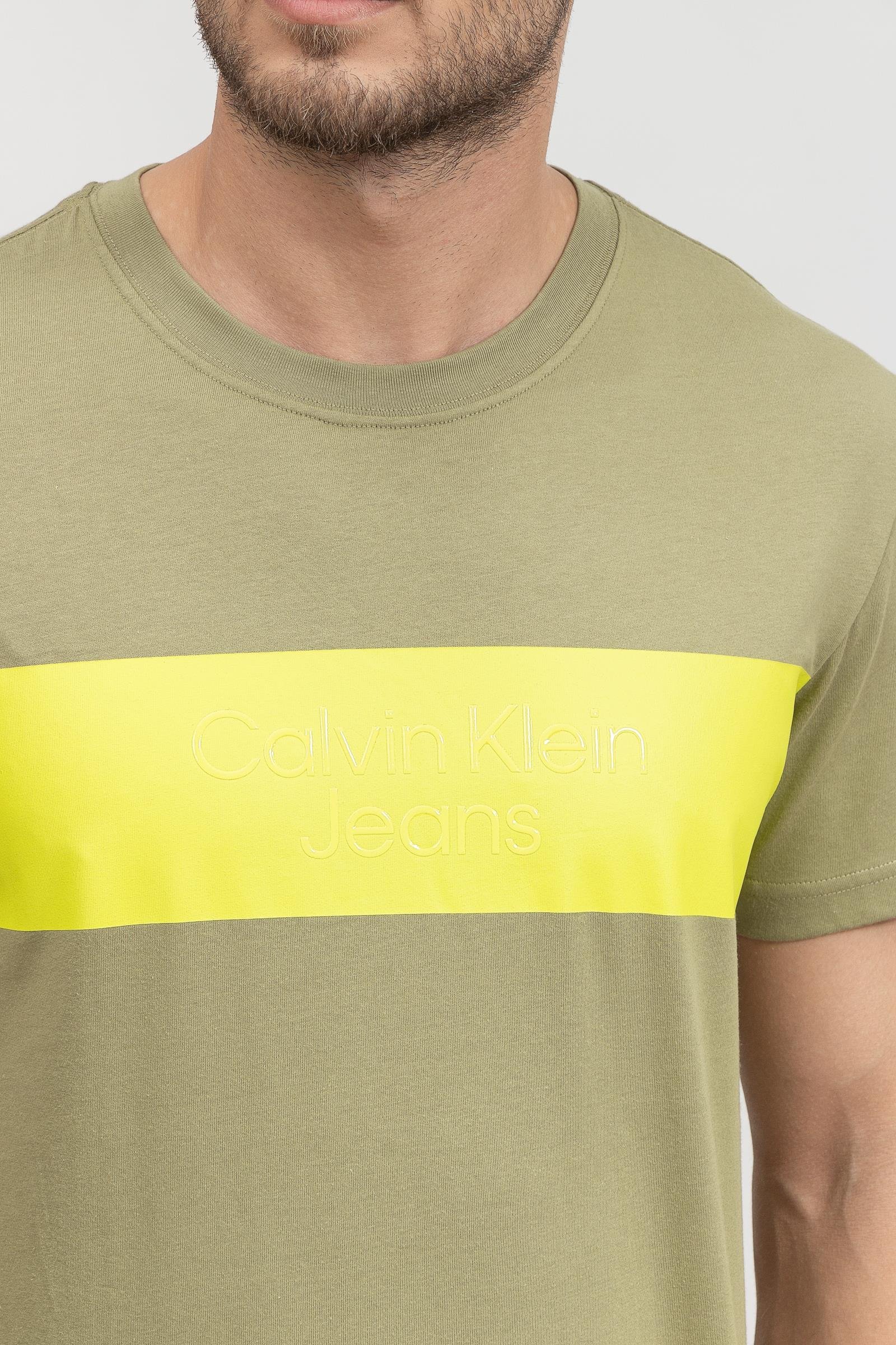 Calvin Klein Blocking institutional Tee Erkek Bisiklet Yaka T-Shirt